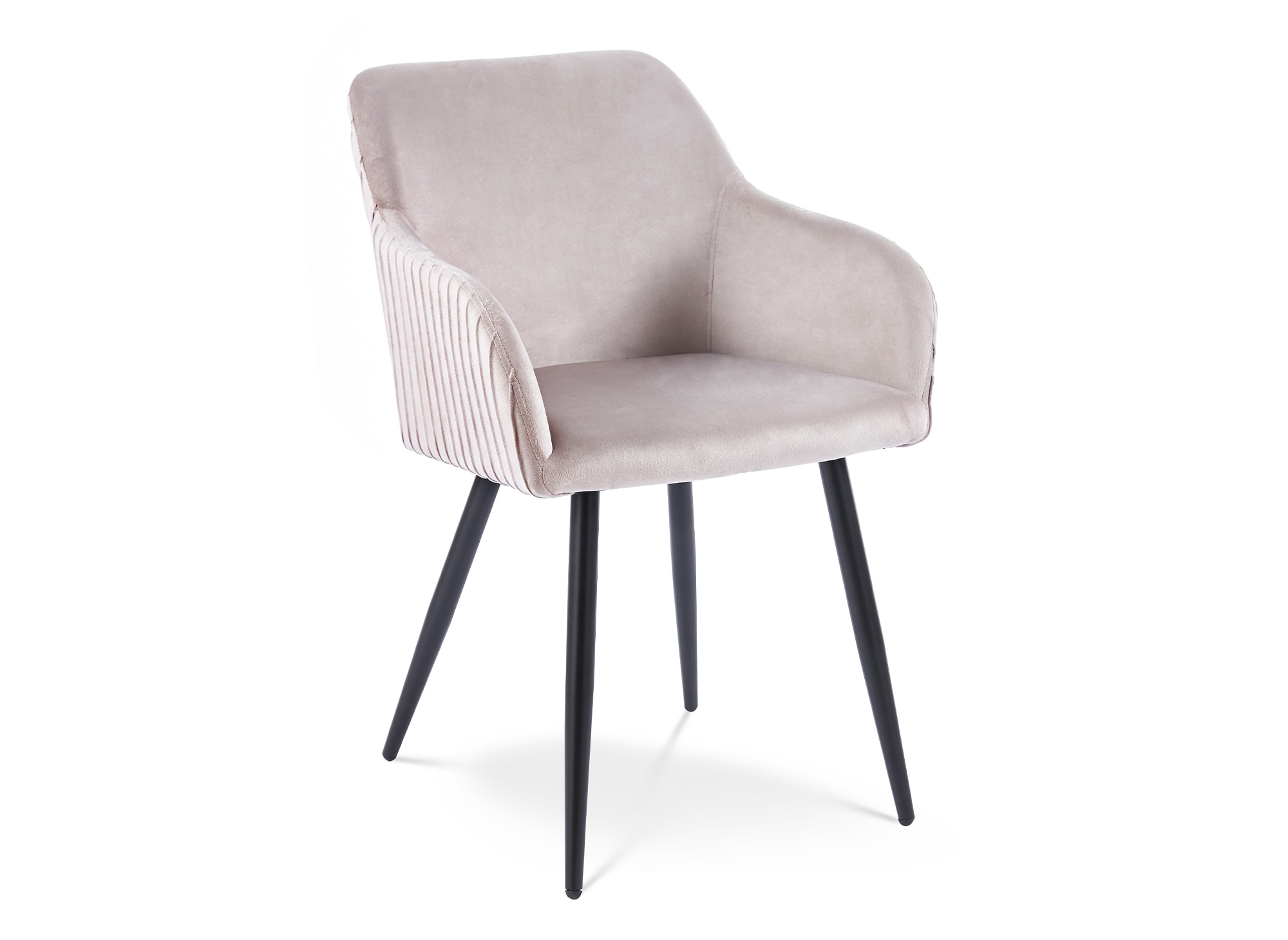 Lot de 2 chaises en velours beige pieds en métal noir DEVOR