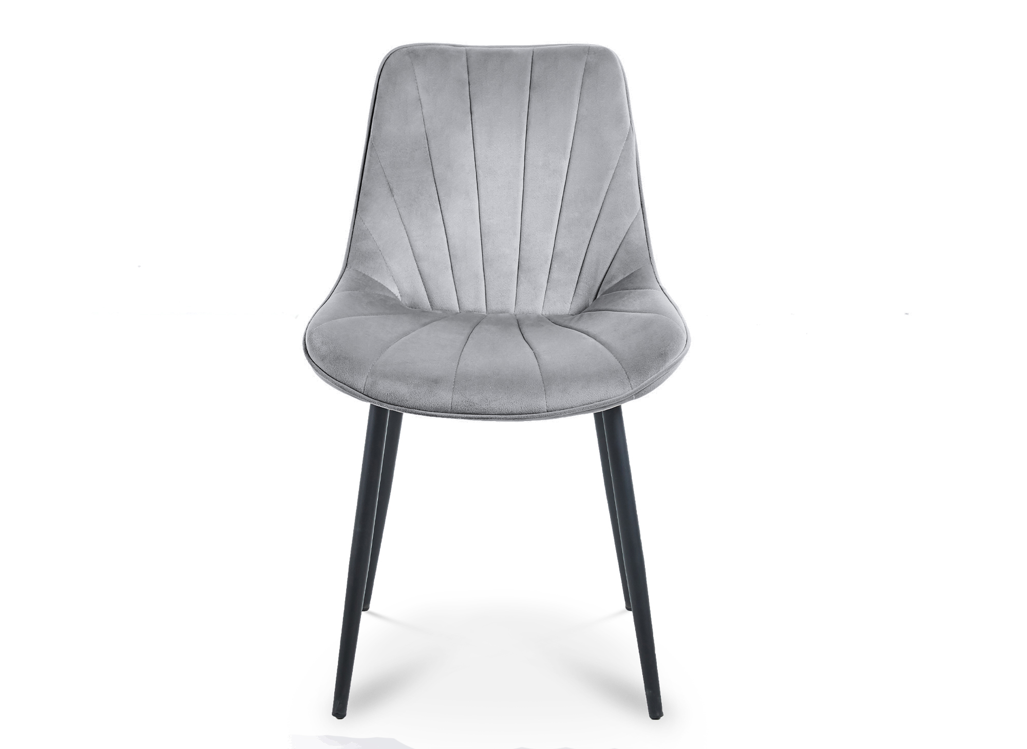 Lot de 4 chaises design en velours gris ELOVA