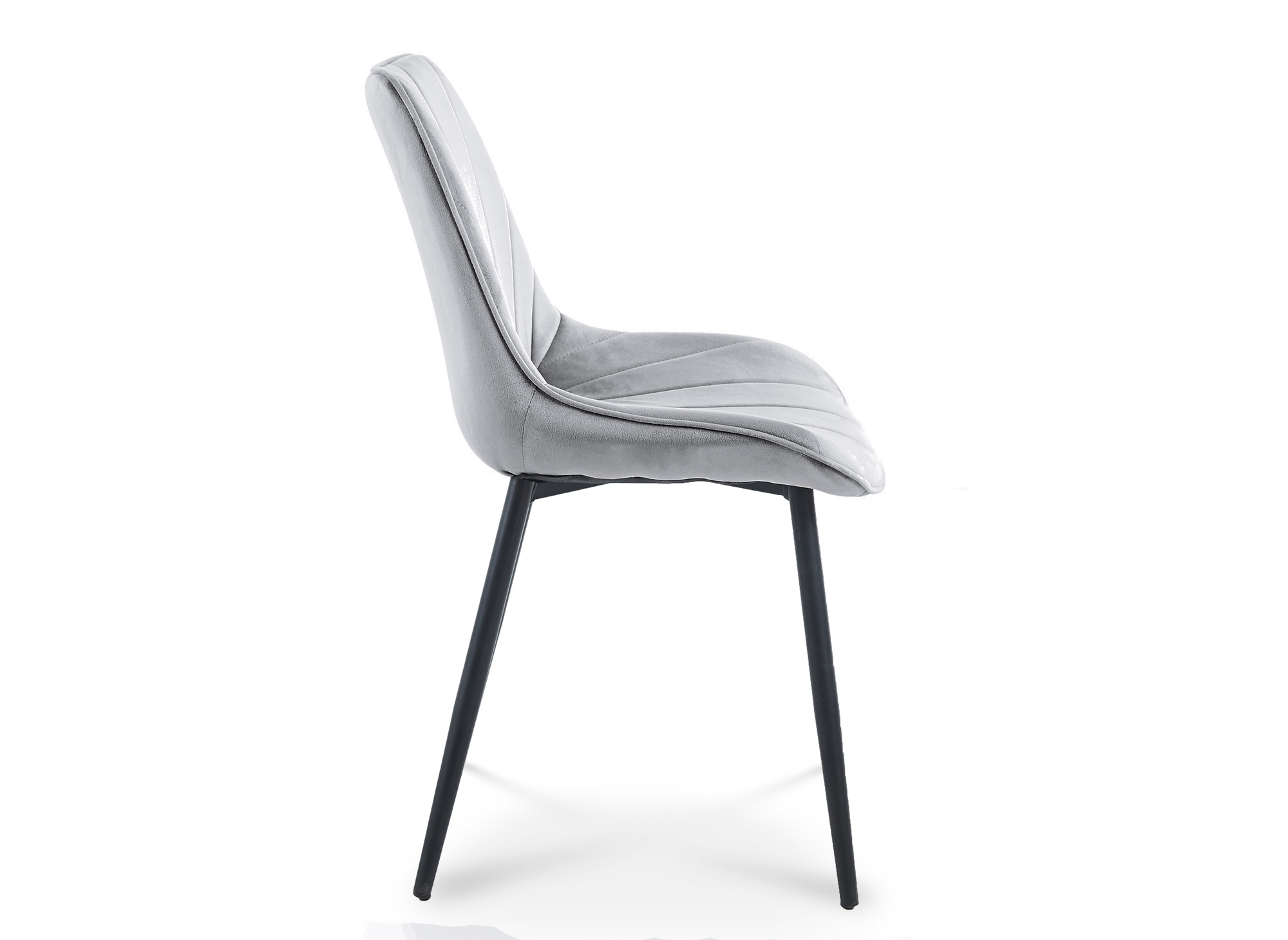 Lot de 4 chaises design en velours gris ELOVA