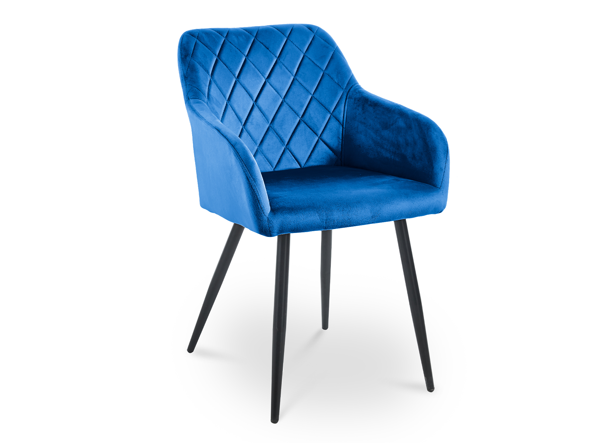 Lot de 2 chaises avec accoudoirs en velours bleu KANA