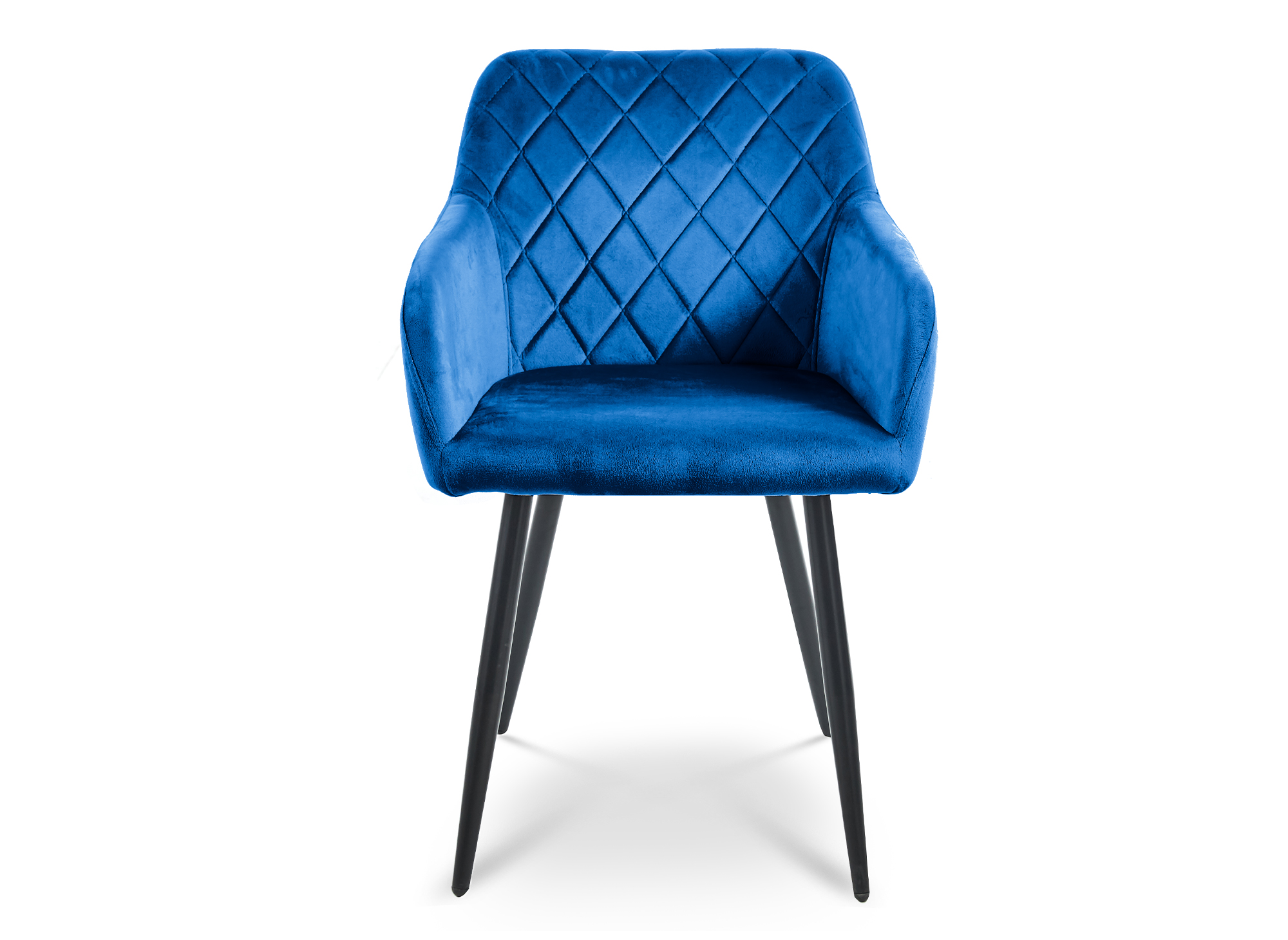 Lot de 2 chaises avec accoudoirs en velours bleu KANA