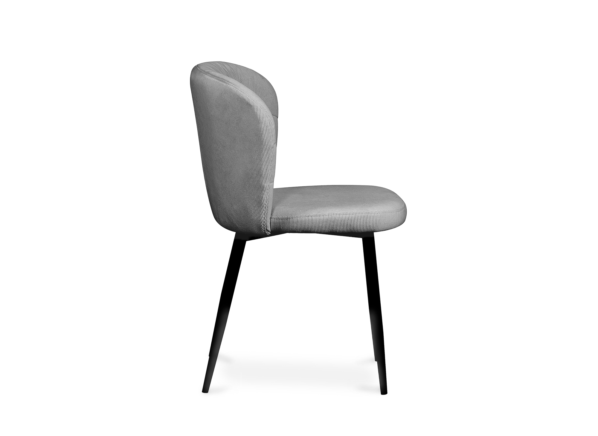 Lot de 4 chaises en velours côtelé gris DANIELA