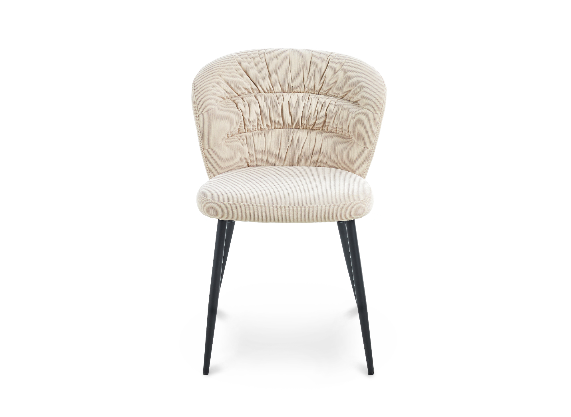 Lot de 4 chaises en velours côtelé beige DANIELA