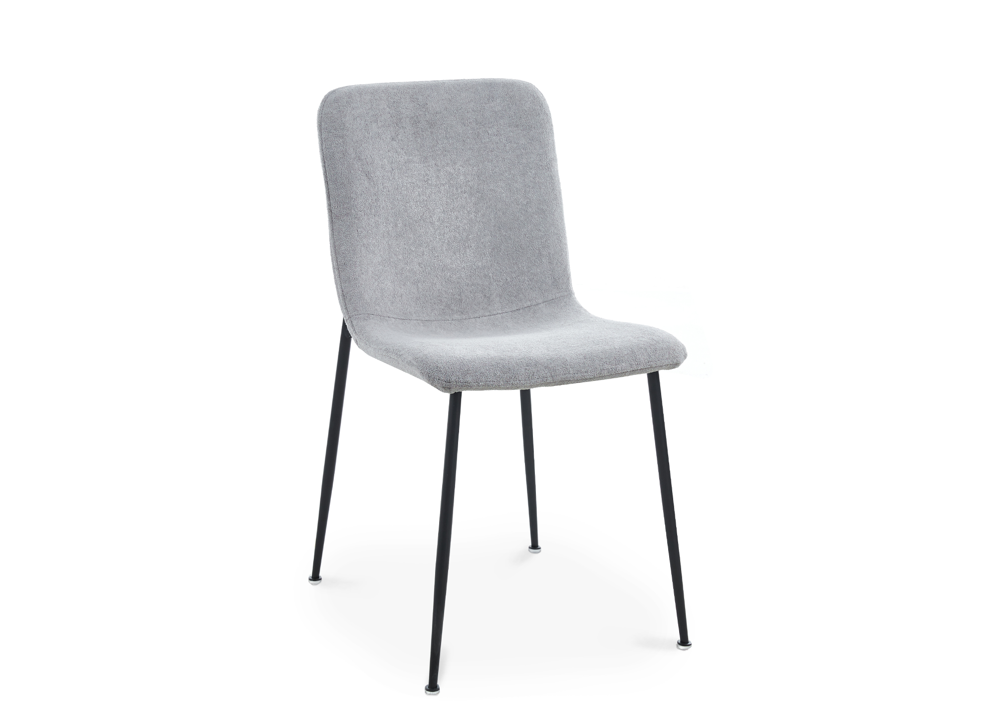 Lot de 4 chaises en tissu gris clair CHERYL