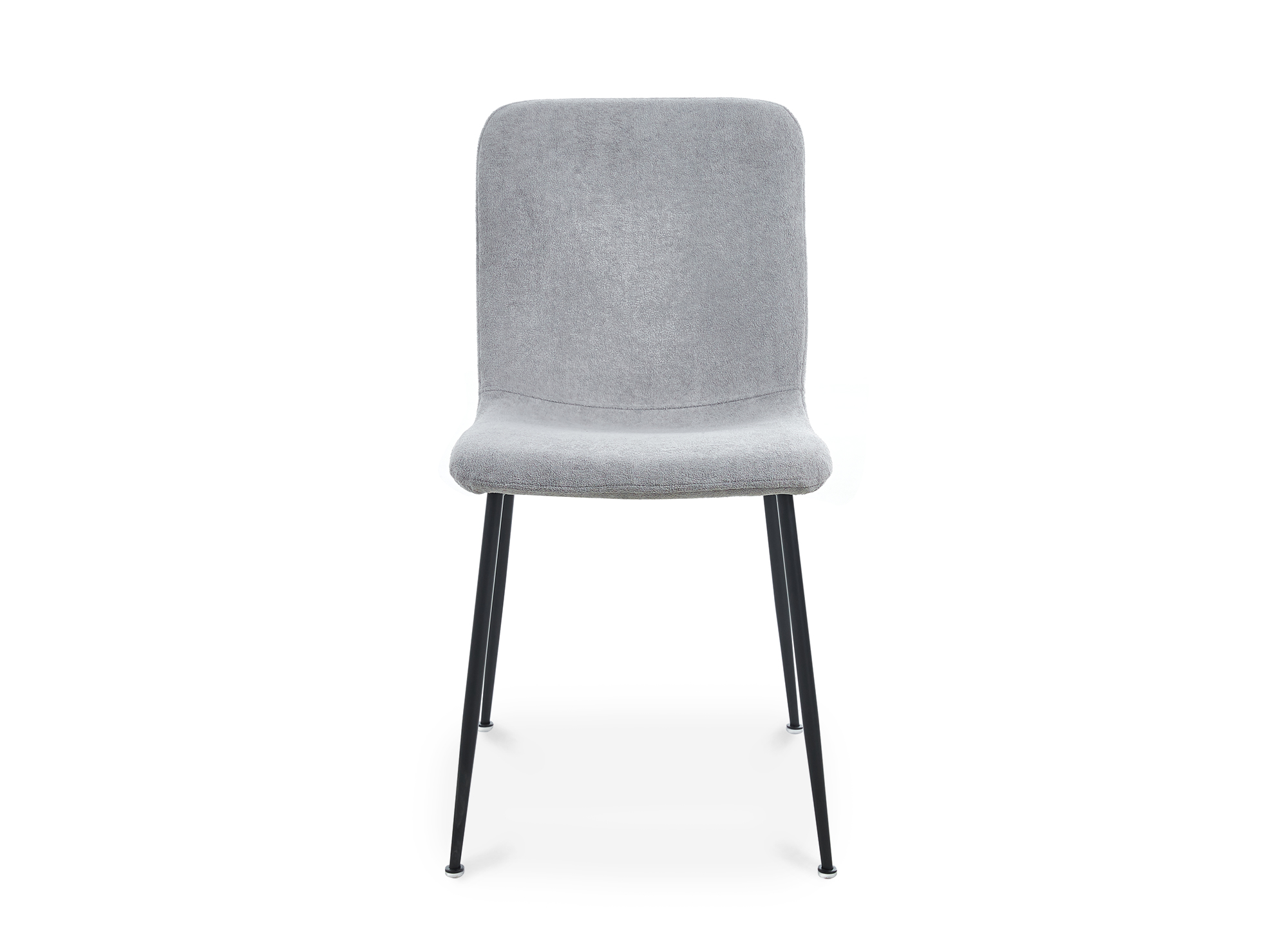 Lot de 4 chaises en tissu gris clair CHERYL