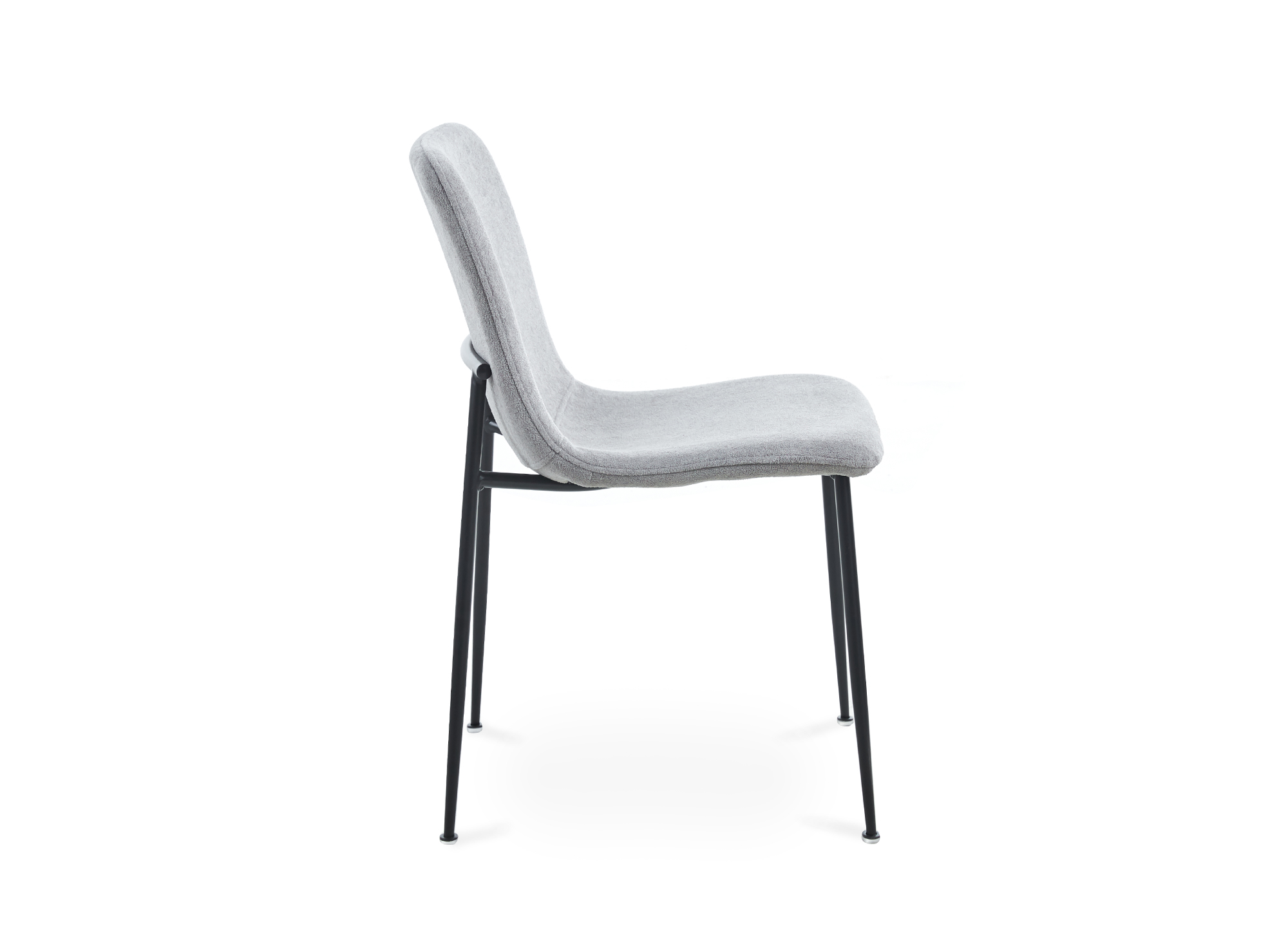 Lot de 4 chaises en tissu gris clair CHERYL