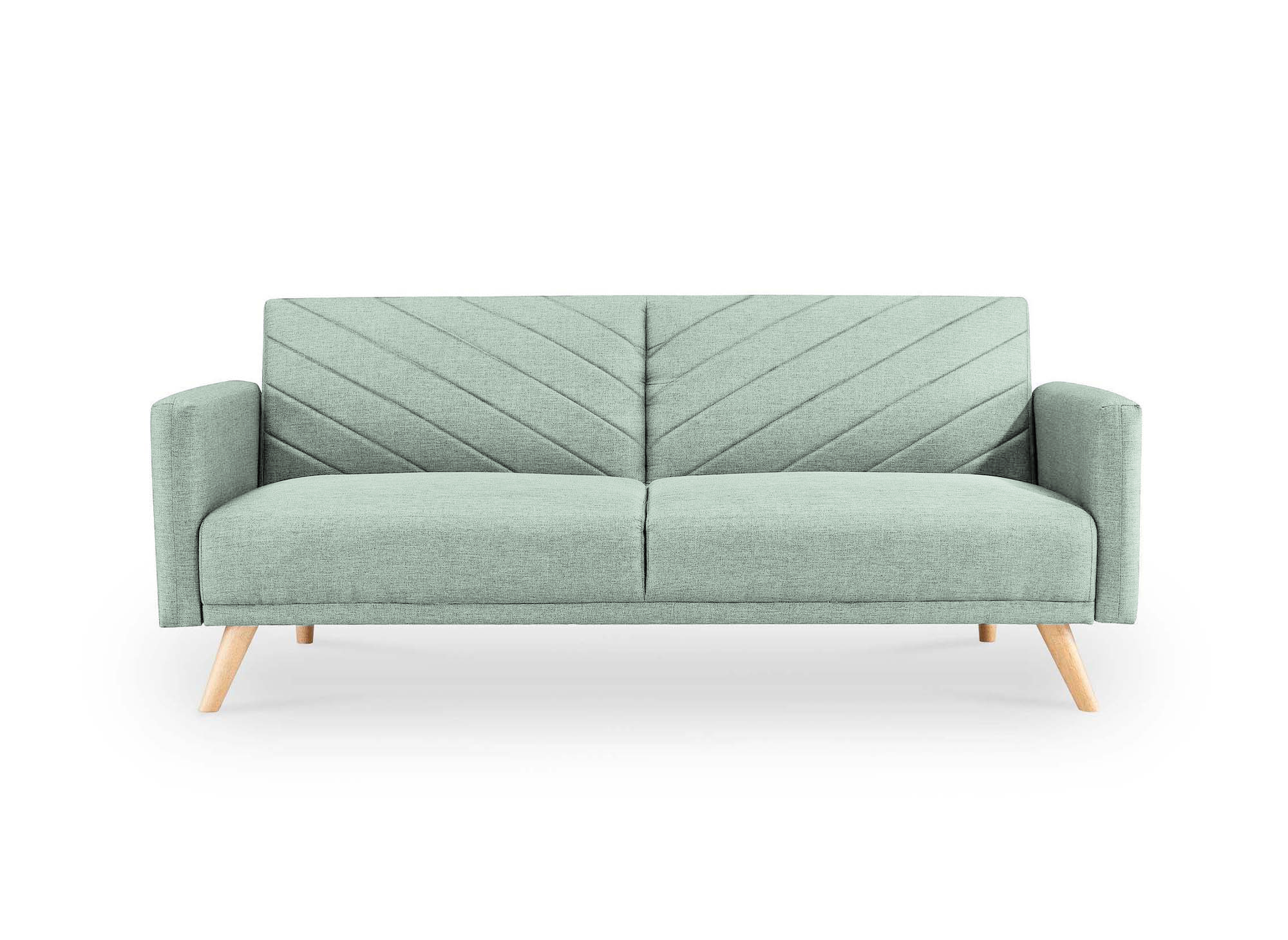 Canapé 3 places convertible scandinave en tissu vert d'eau BALDER