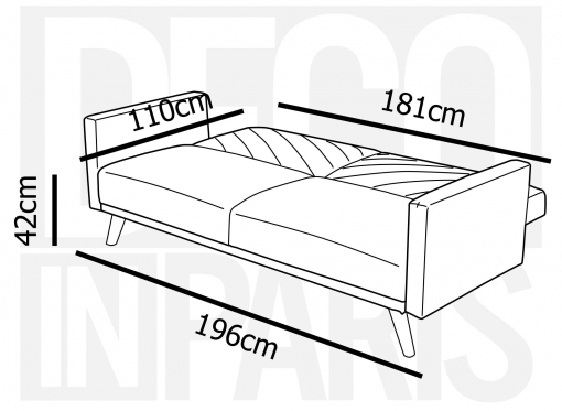 Canapé 3 places convertible scandinave en tissu vert d'eau BALDER