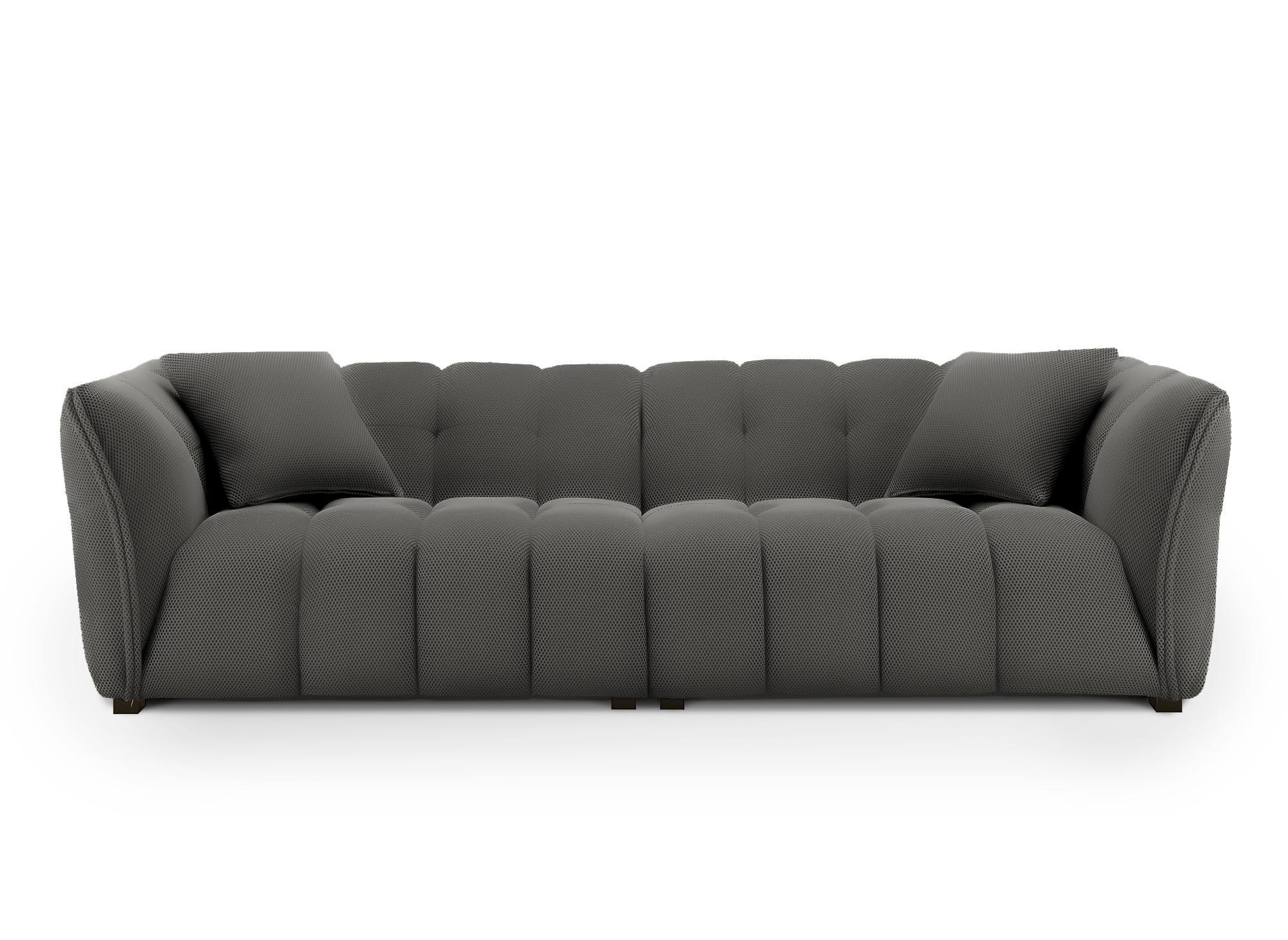 Canapé 4 places en tissu 3D gris ELENA