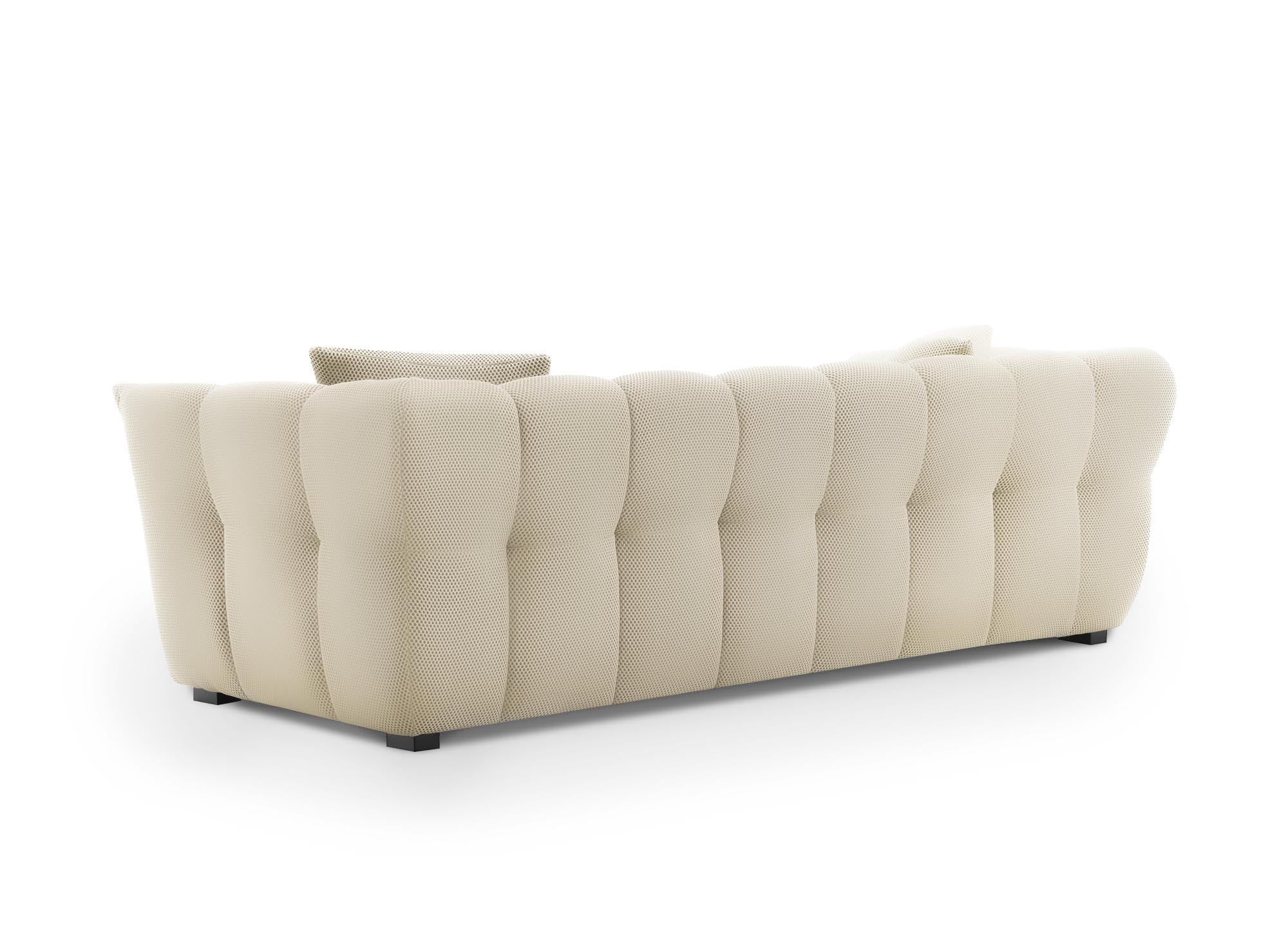Canapé 3 places en tissu 3D beige ELENA