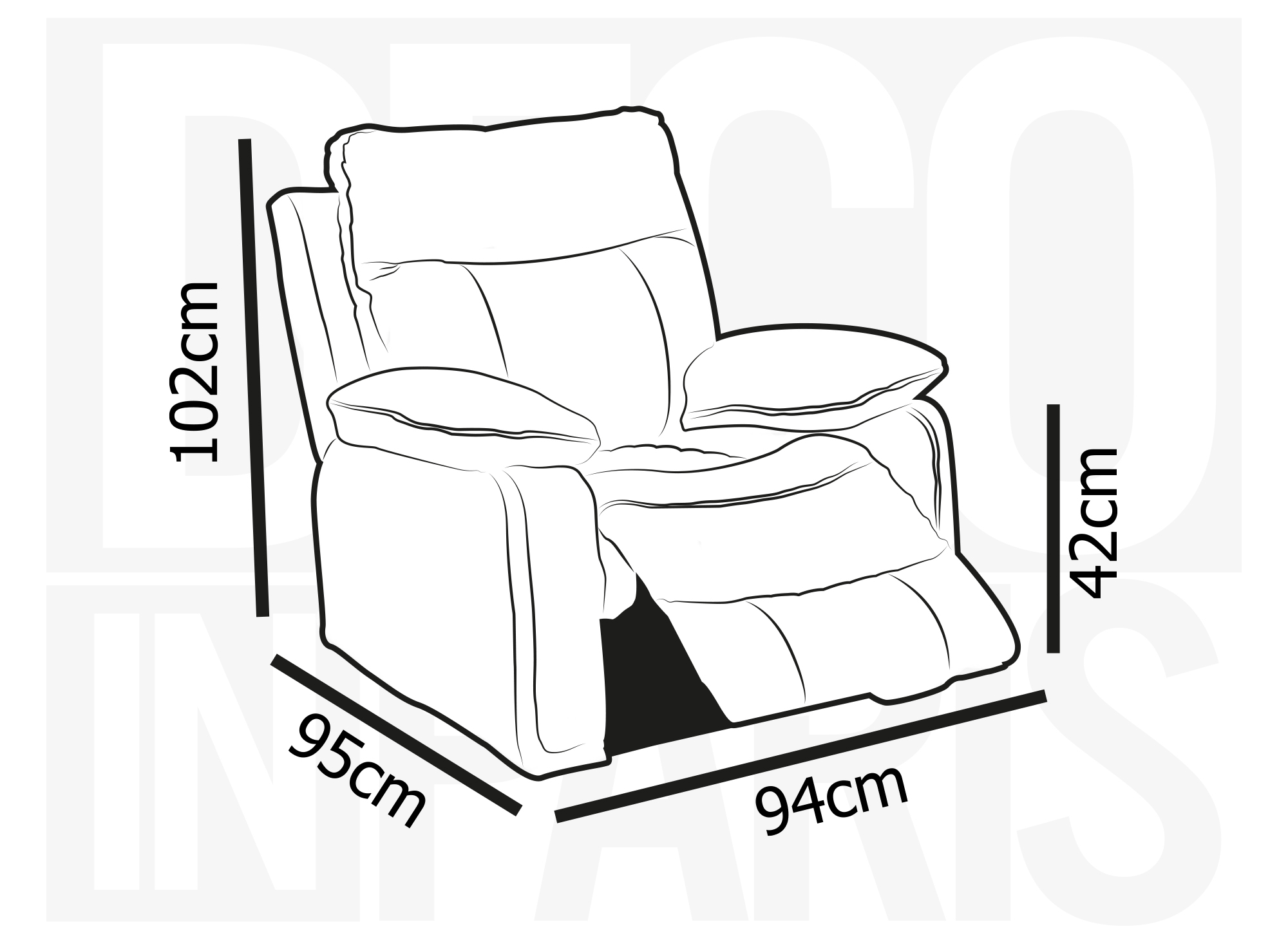 Fauteuil relax électrique en simili cuir gris clair ELISE