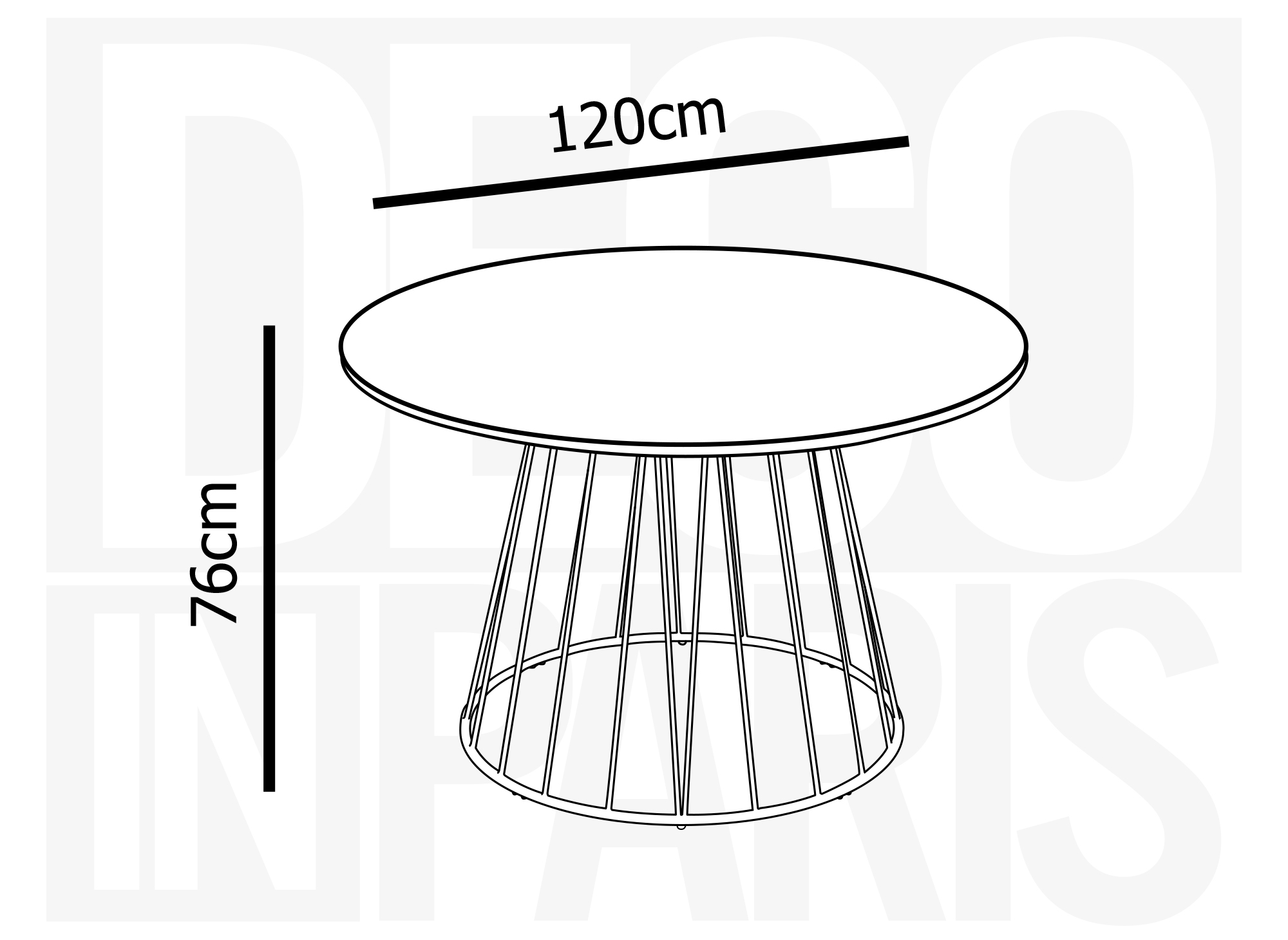 Table à manger ronde effet marbre gris pied en métal noir STELLA