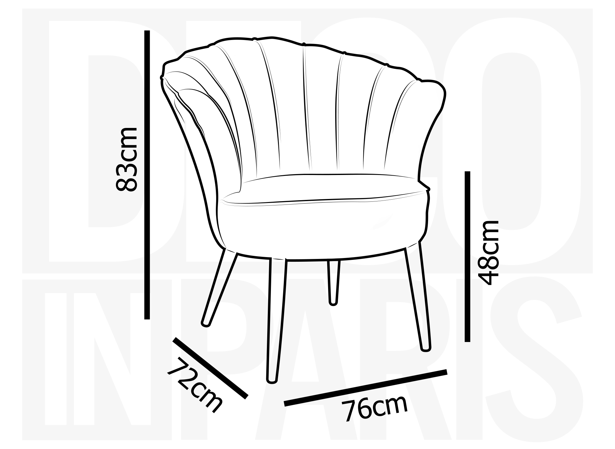 Fauteuil design en velours bleu ROKIA