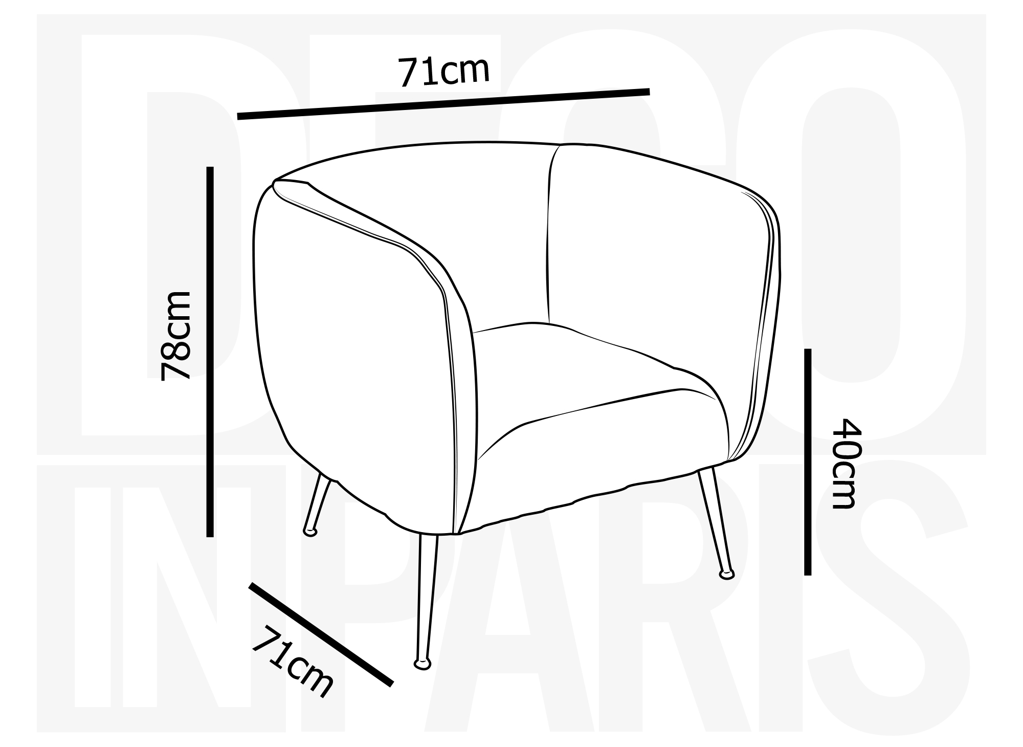 Fauteuil cabriolet tissu bouclette blanc PERRY