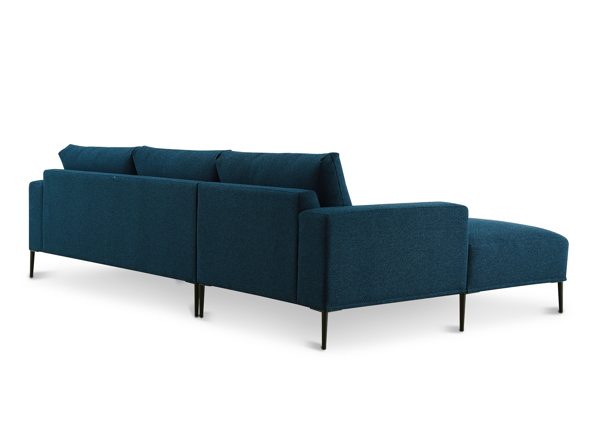 Canapé d'angle avec méridienne en tissu bleu ARNOLD - Angle Gauche