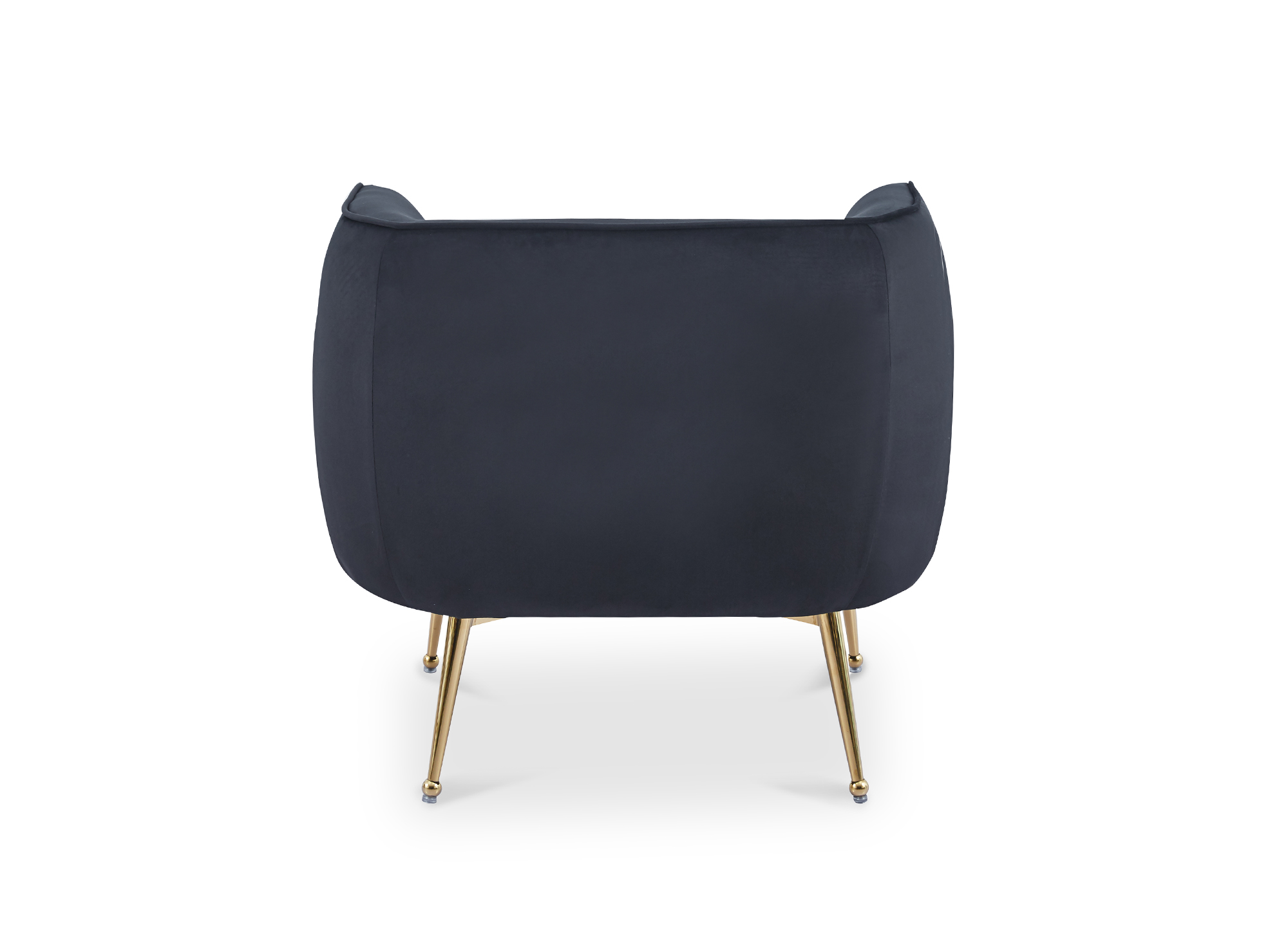 Fauteuil cabriolet en velours noir pieds doré PERRY