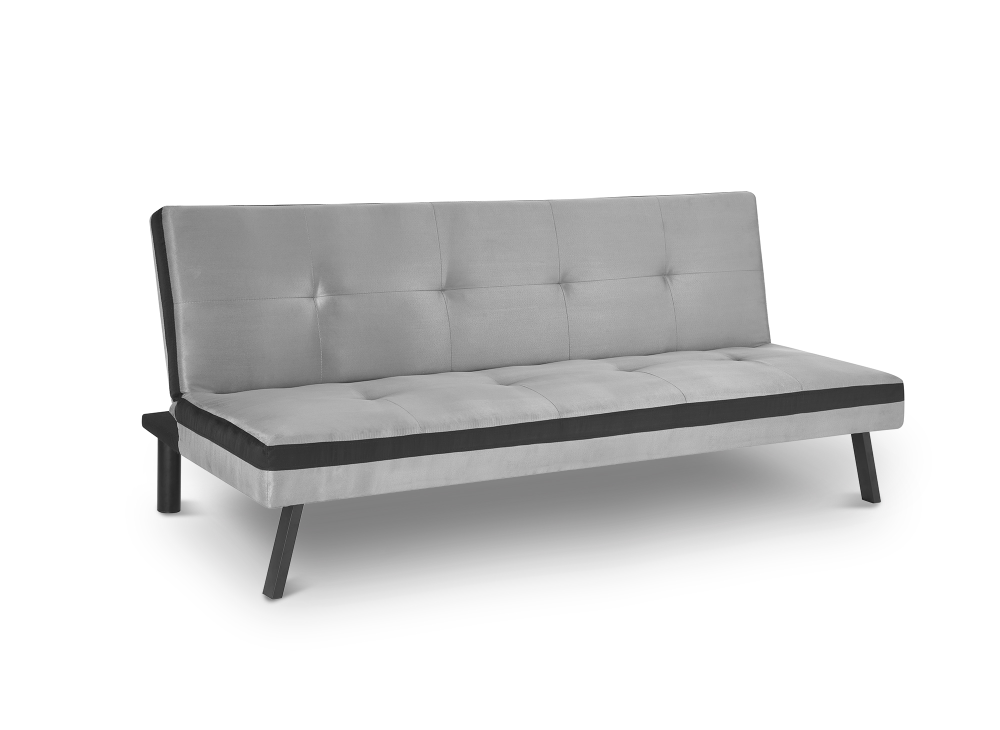 Banquette clic clac 3 places gris et noir BOBY