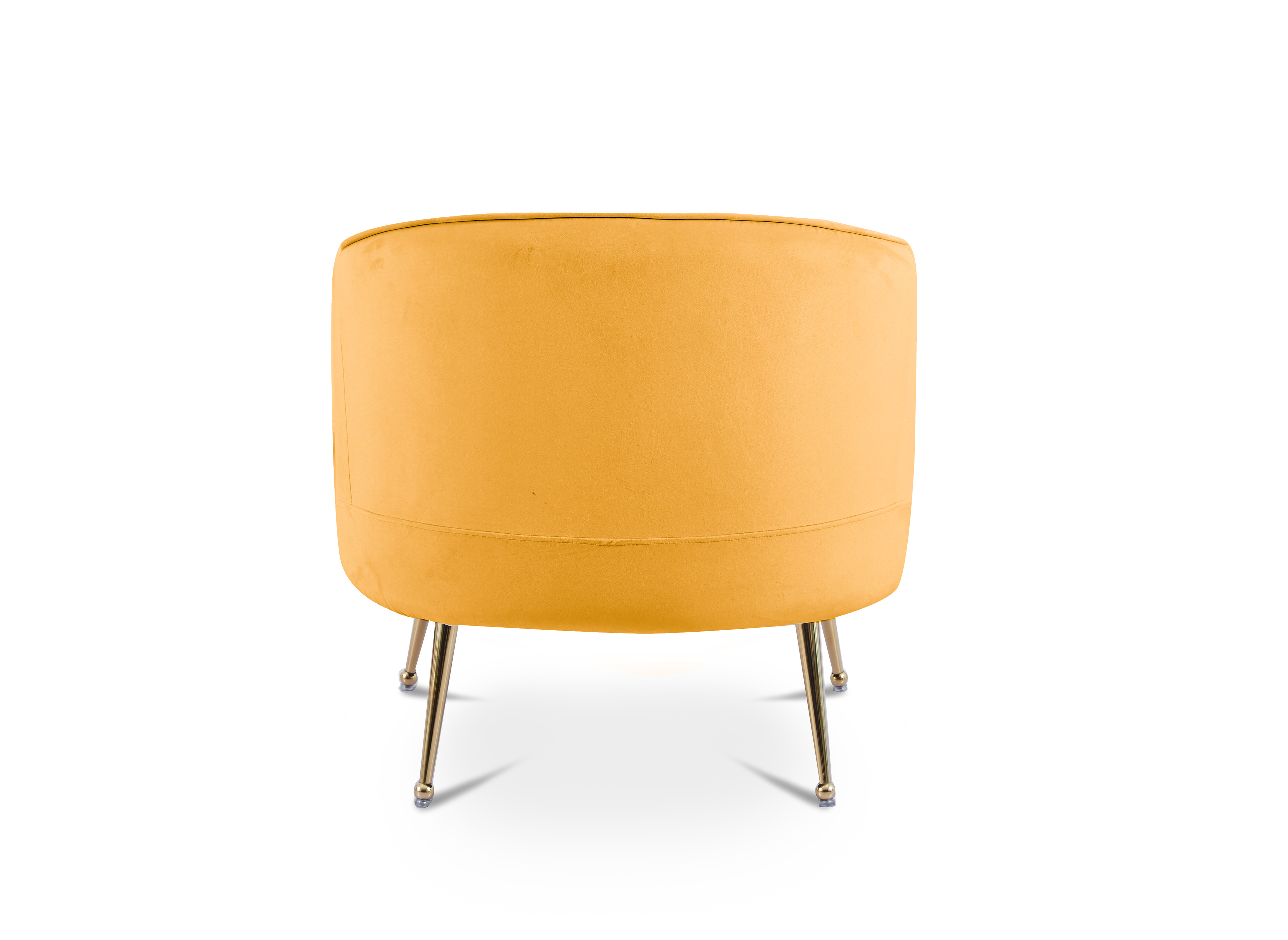 Fauteuil cabriolet en velours jaune pieds doré TRECY