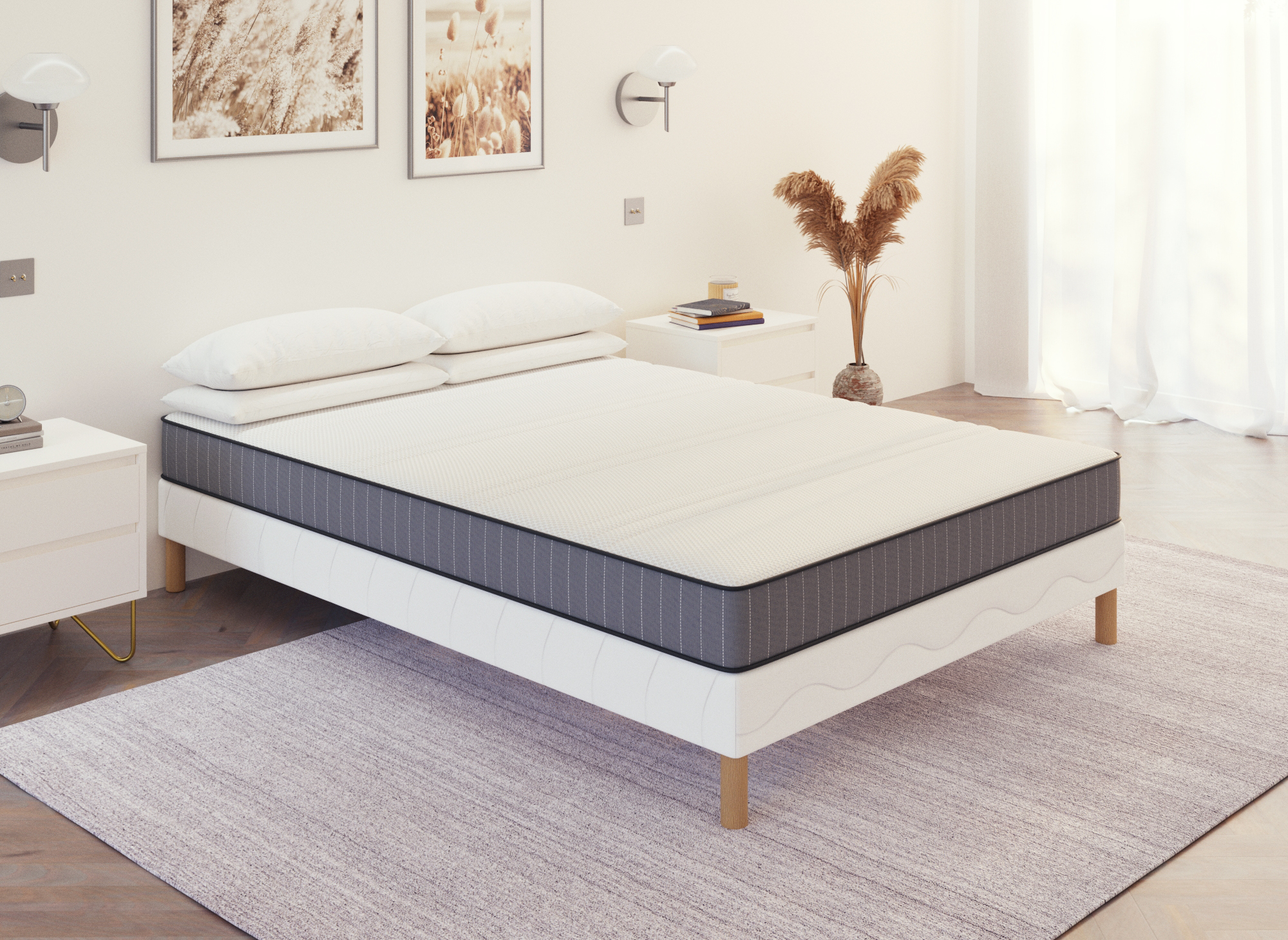Matelas en mousse 140 x 190 cm épaisseur 15 cm WOLK