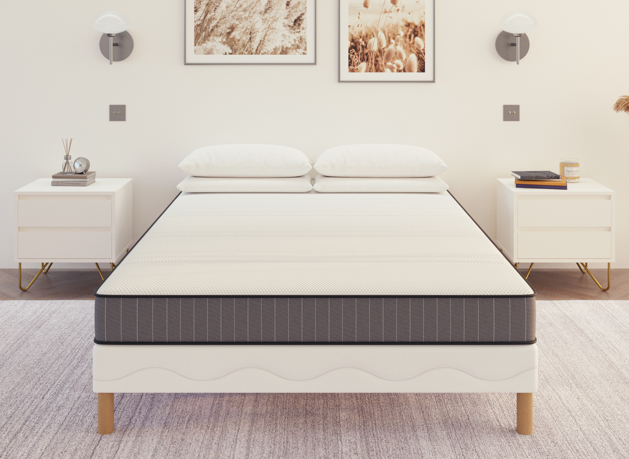 Matelas Mousse De Haute Qualité avec sommier : 140×190 – Épaisseur 20 cm –  matelas home