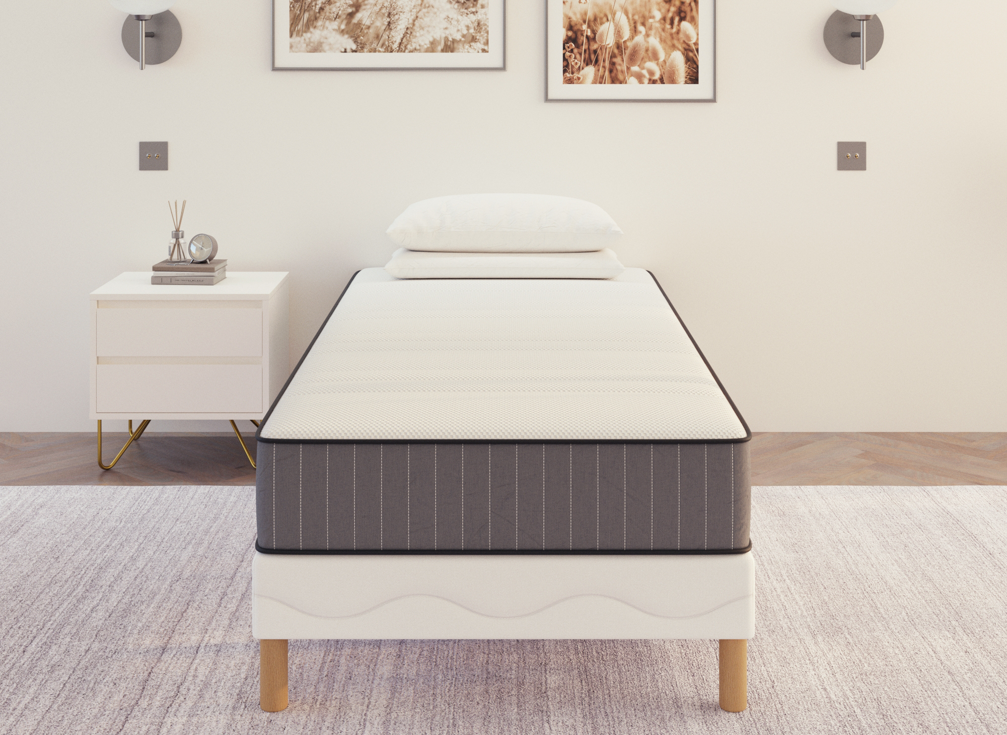 Matelas mousse 90 x 190 cm épaisseur 20 cm AWAN