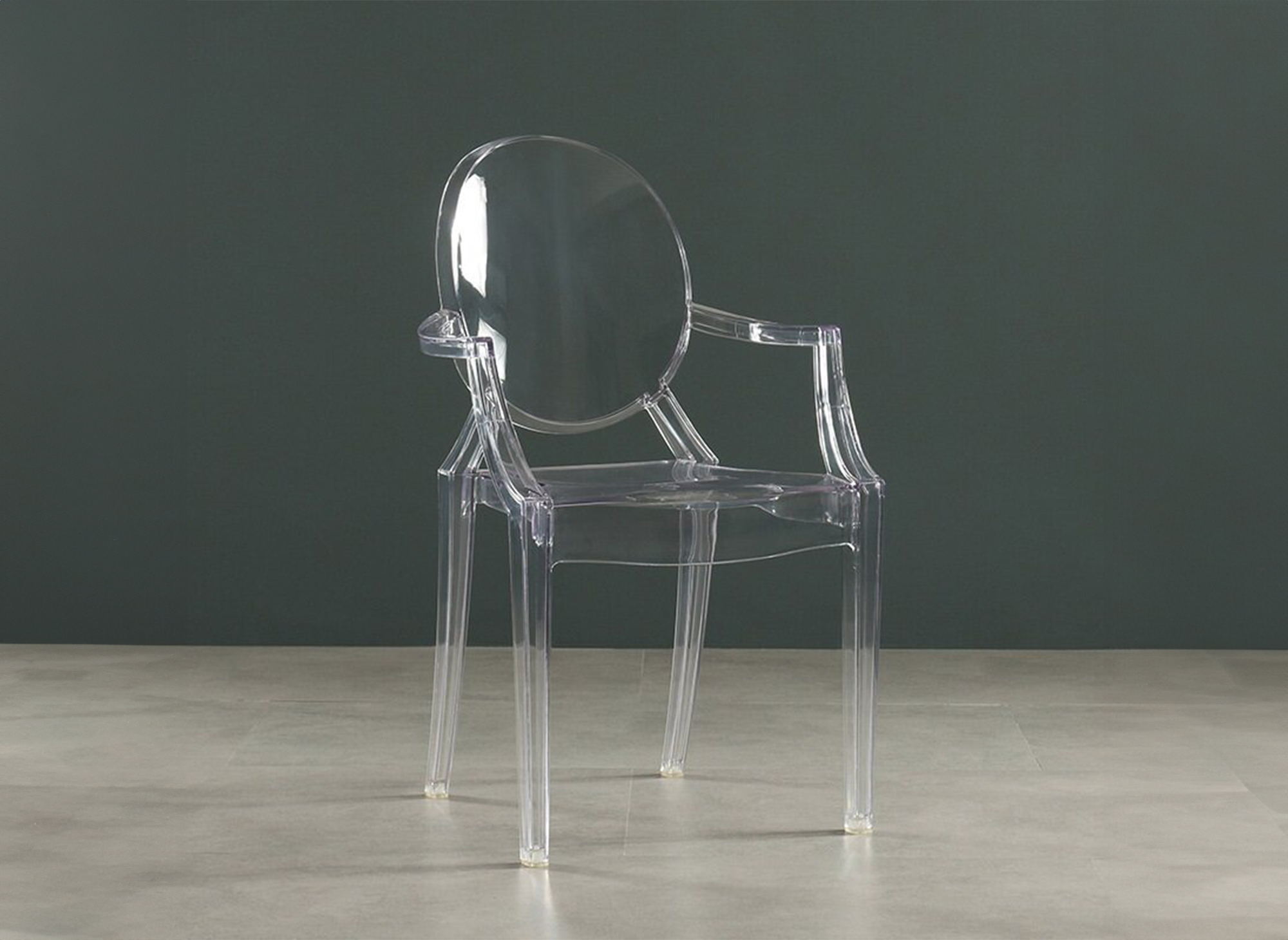 Lot de 4 chaises en plexi transparent avec accoudoirs  TOLGA
