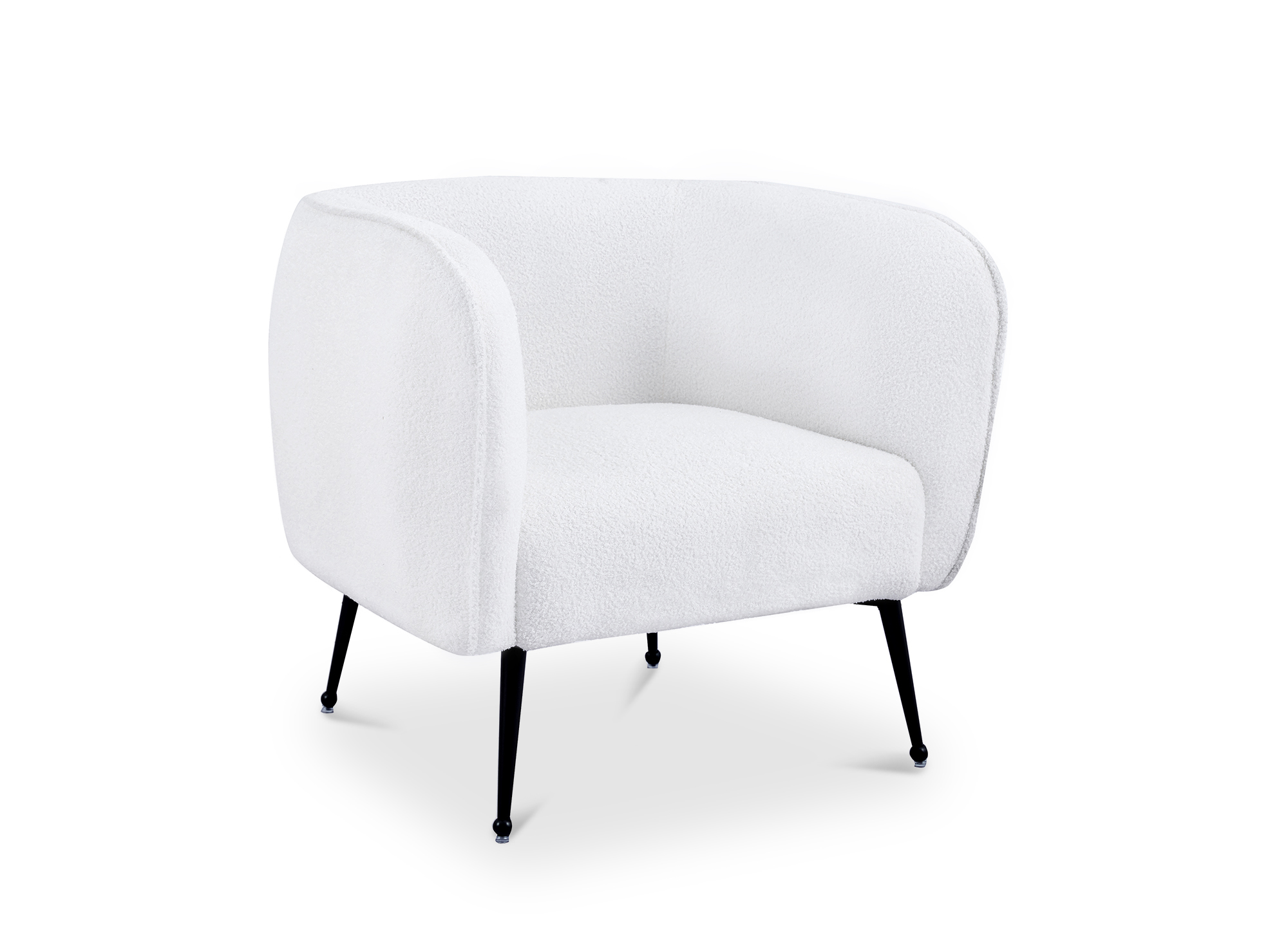 Fauteuil cabriolet tissu bouclette blanc PERRY