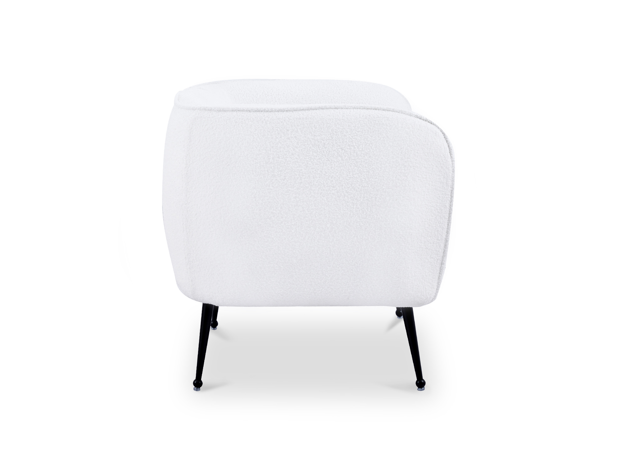 Fauteuil cabriolet tissu bouclette blanc PERRY