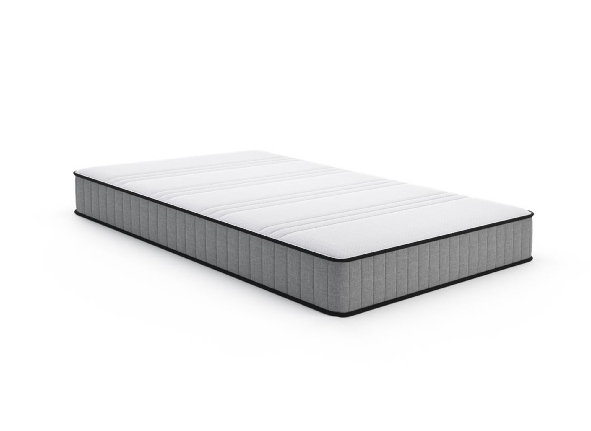 Bermudes - Pack Matelas 140x190 + Sommier Tapissier Démontable 2x20 Lattes  Lin + Pieds Anthracites 15cm 