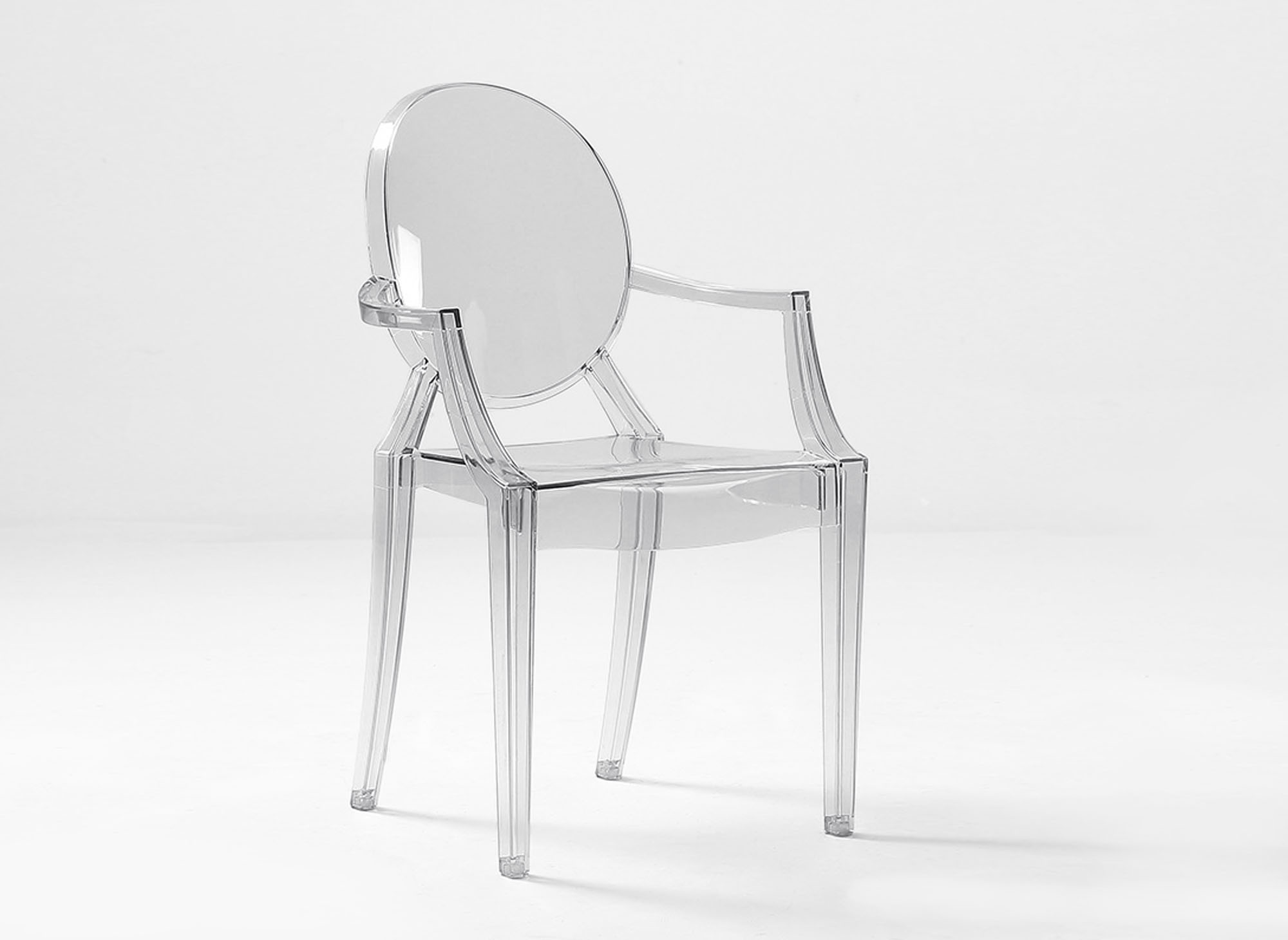 Lot de 4 chaises en plexi transparent avec accoudoirs  TOLGA