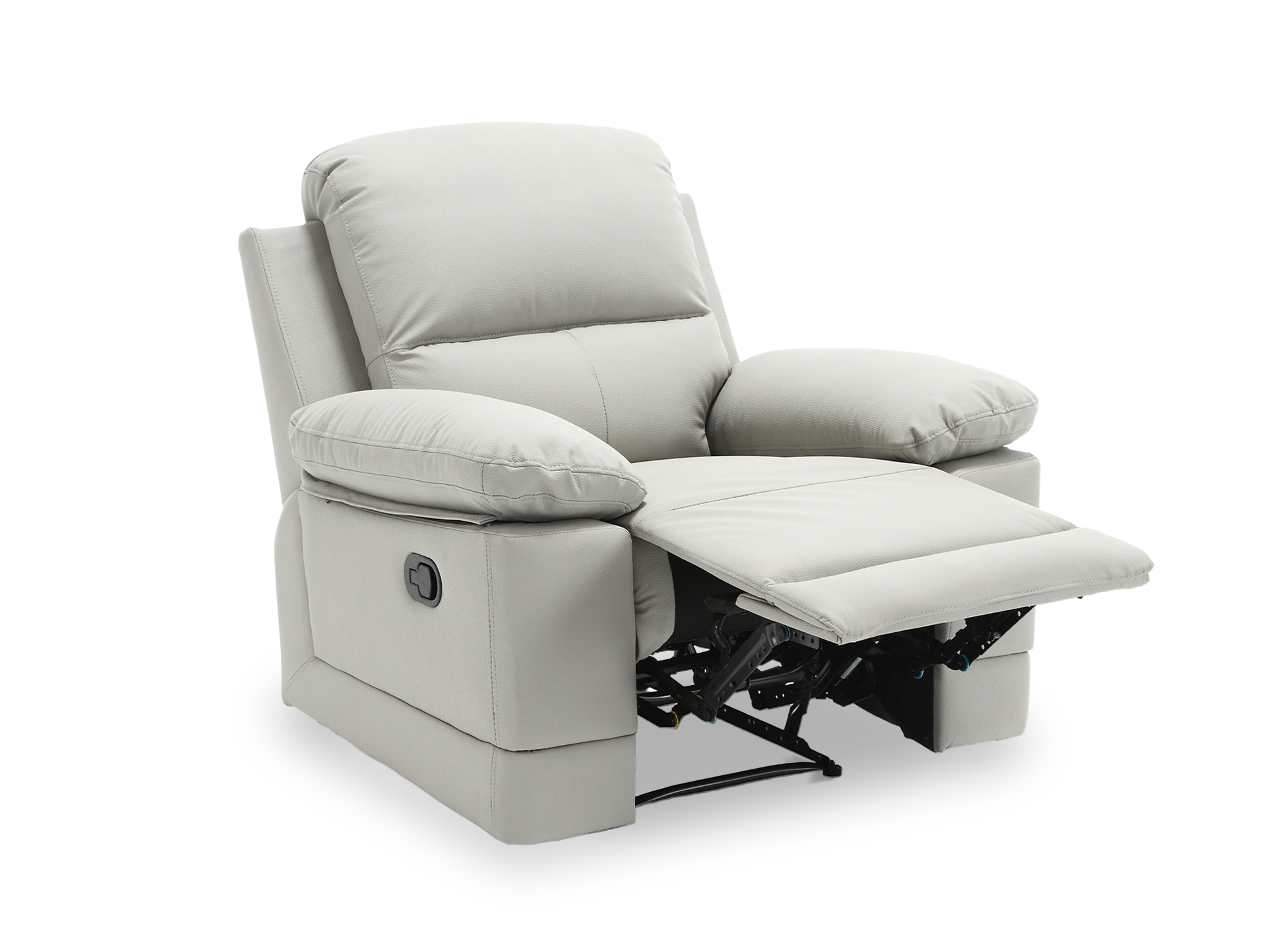 Fauteuil relax manuel en simili cuir gris clair DANY