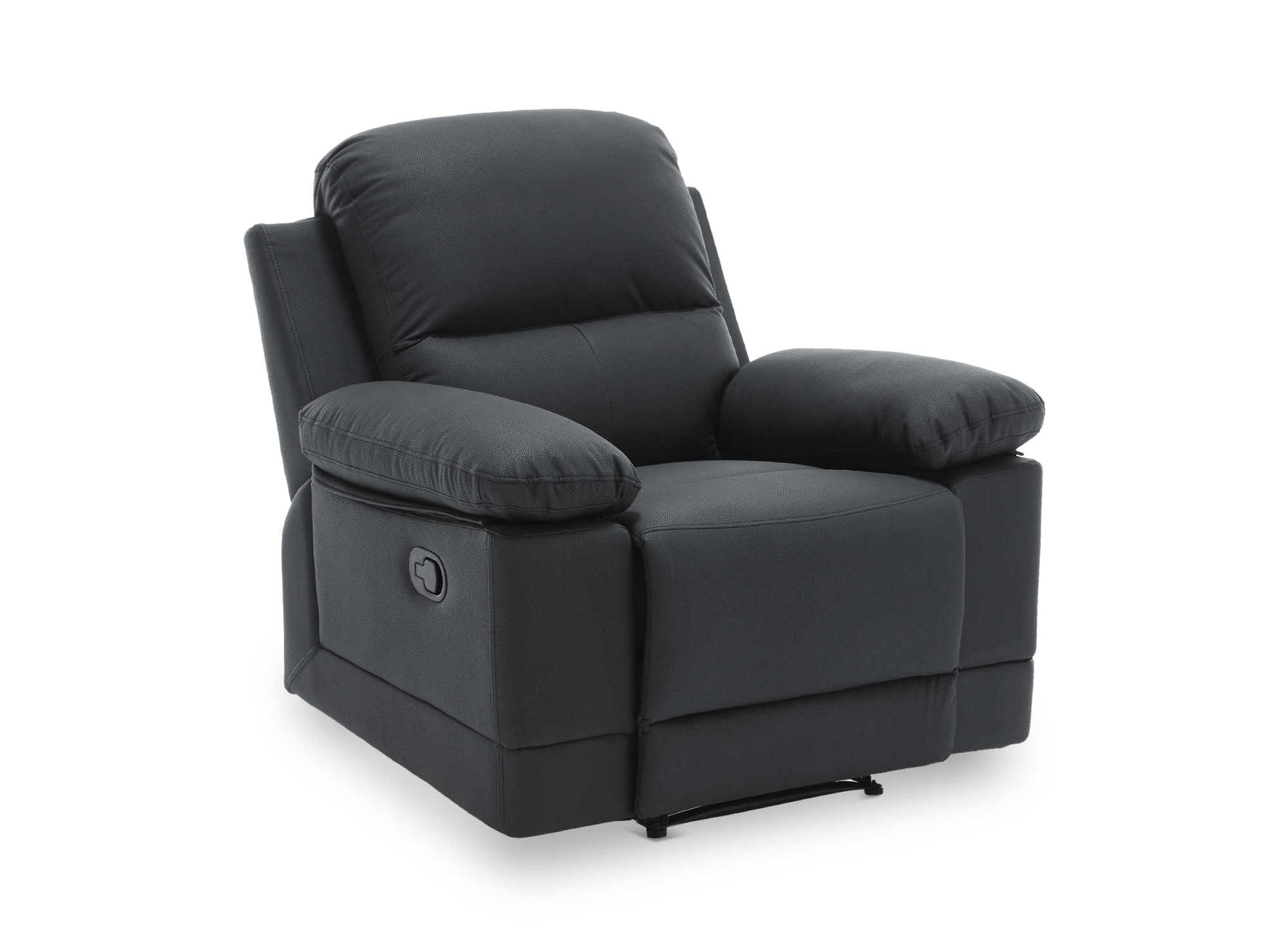 Fauteuil relax manuel en simili cuir noir DANY