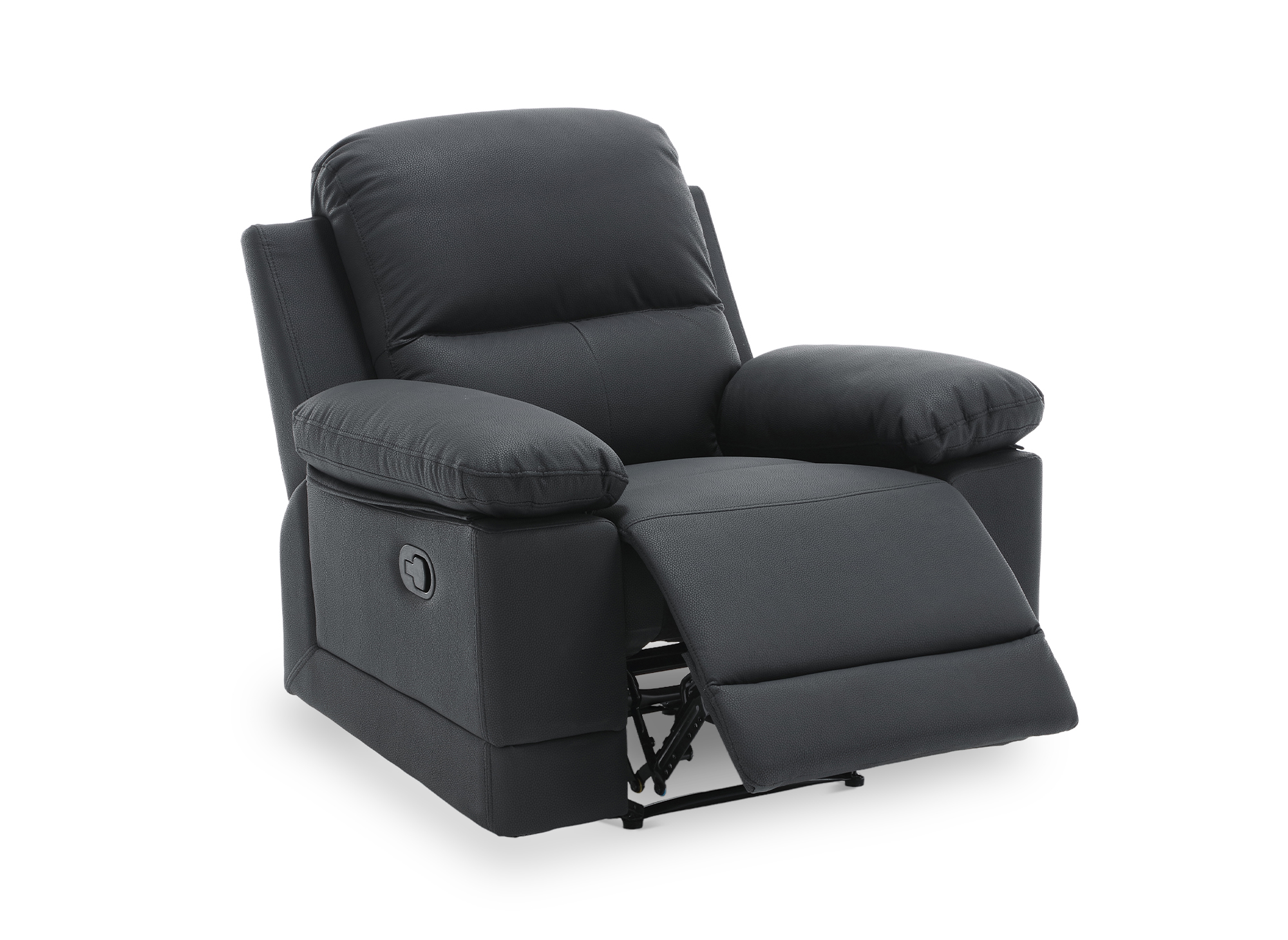 Fauteuil relax manuel en simili cuir noir DANY
