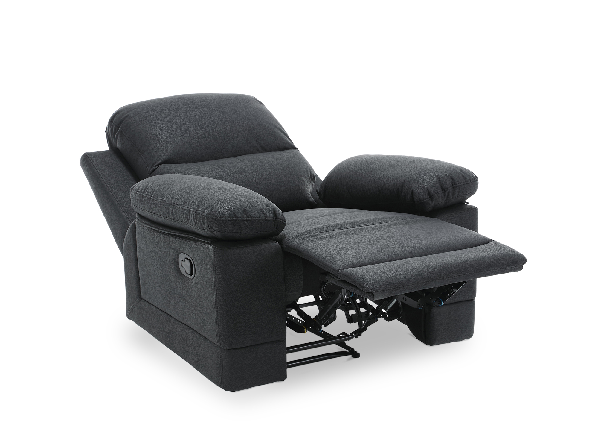 Fauteuil relax manuel en simili cuir noir DANY