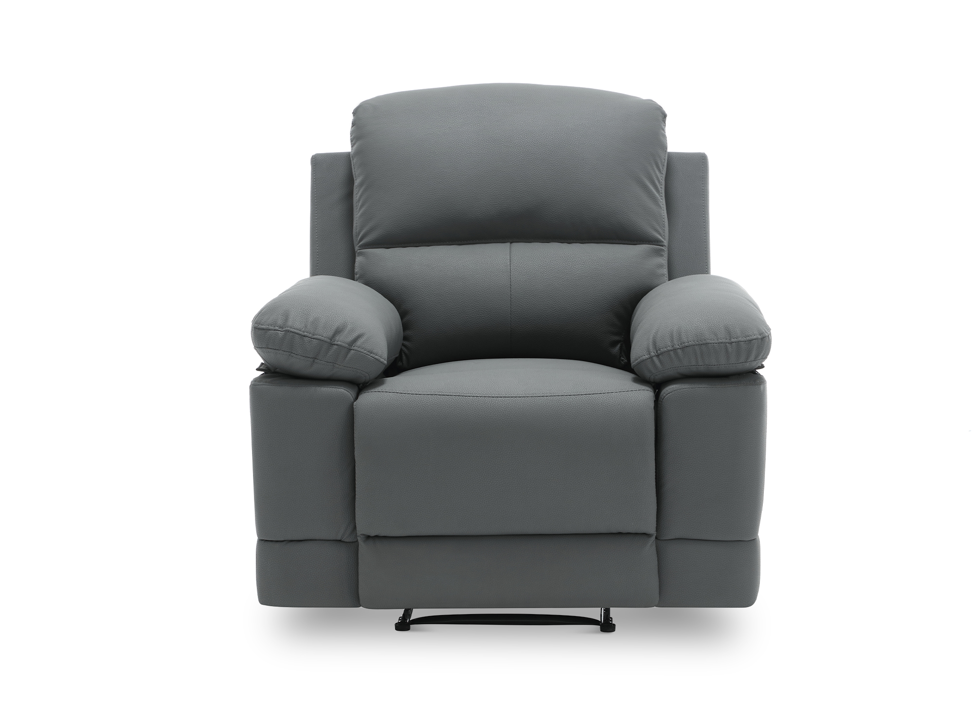 Fauteuil relax manuel en simili cuir gris foncé DANY
