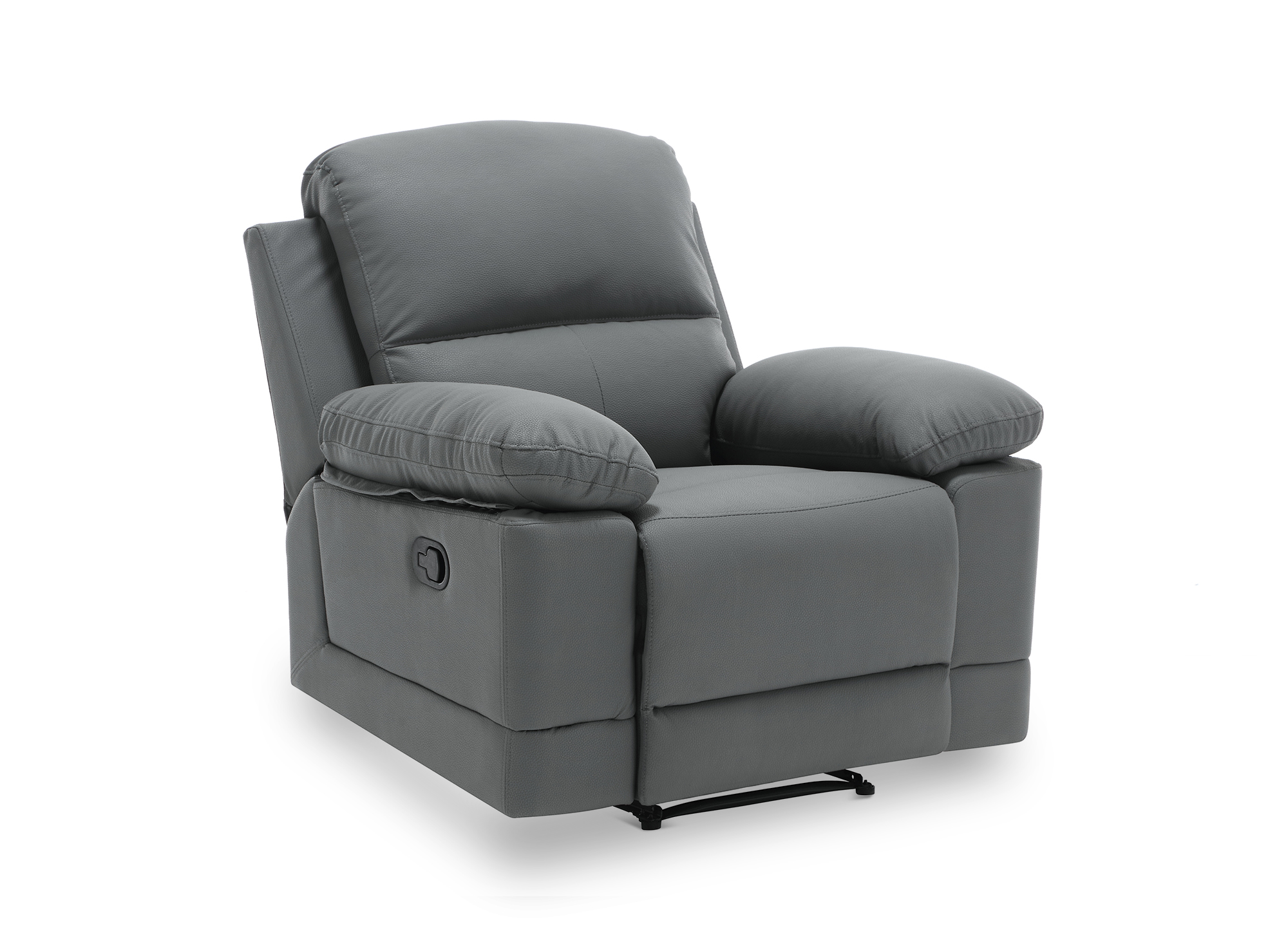 Fauteuil relax manuel en simili cuir gris foncé DANY