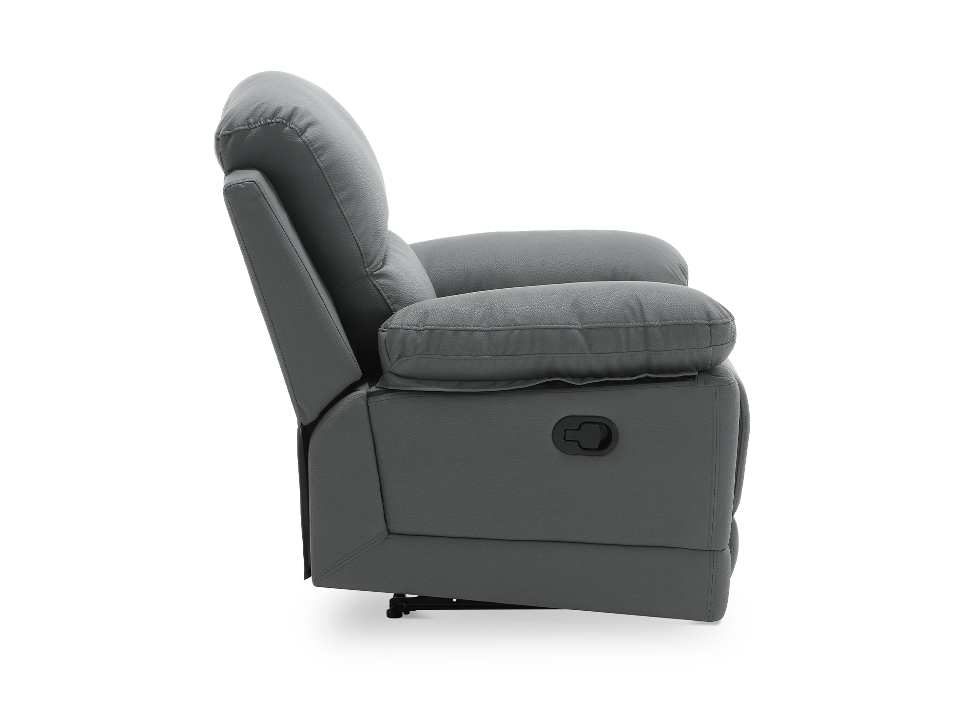 Fauteuil relax manuel en simili cuir gris foncé DANY