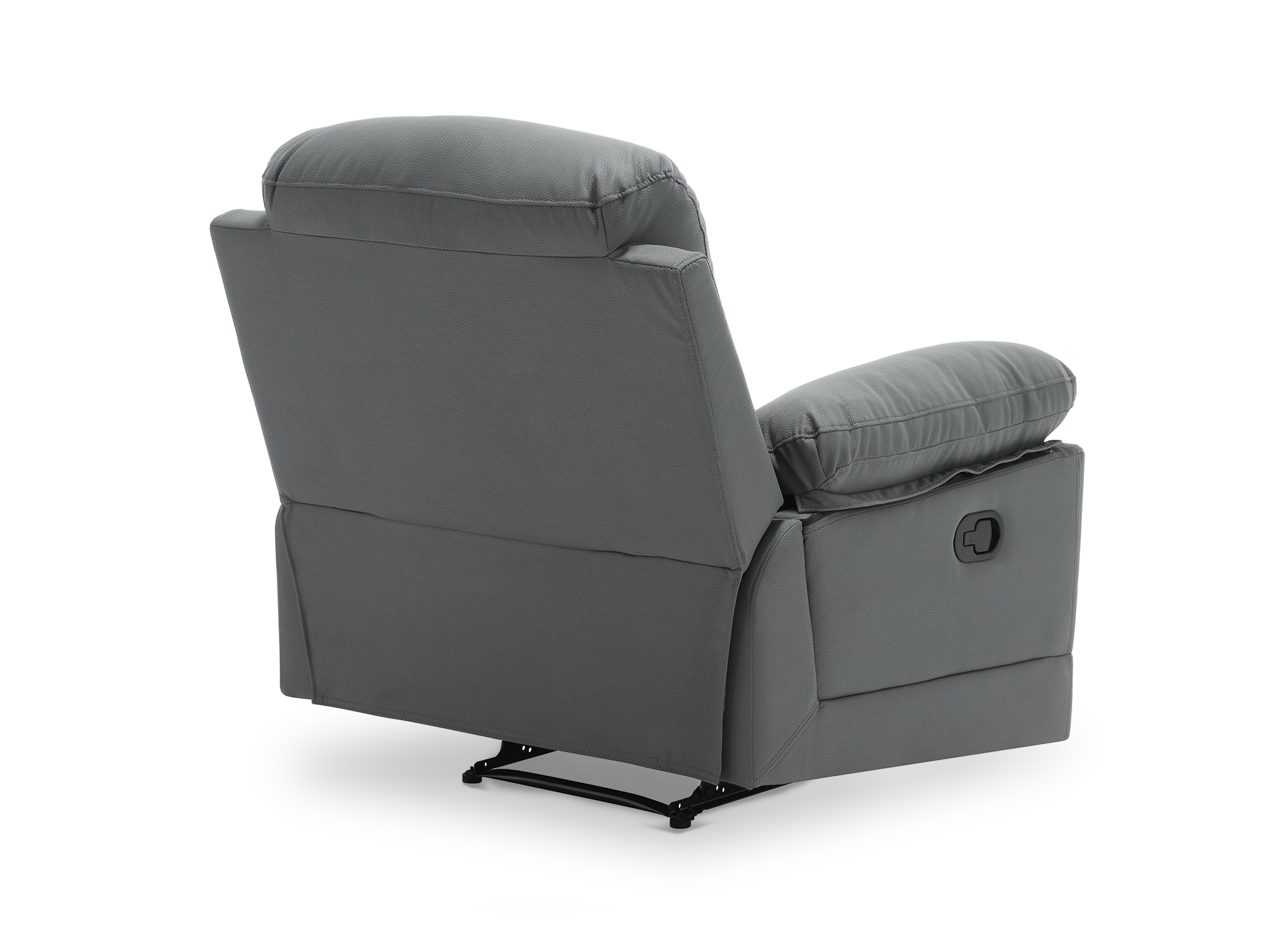 Fauteuil relax manuel en simili cuir gris foncé DANY