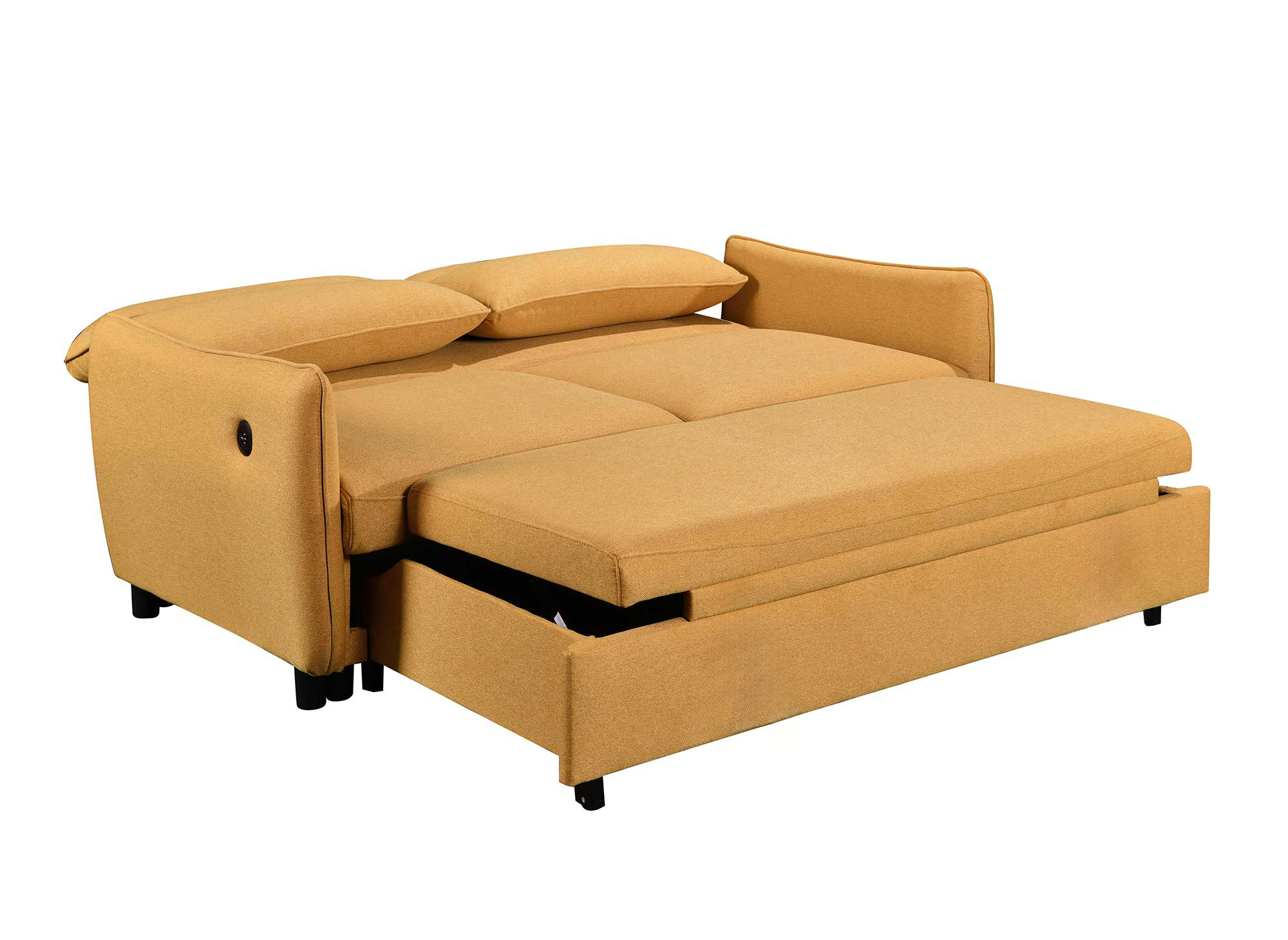 Canapé convertible 3 places en tissu jaune ZADIG