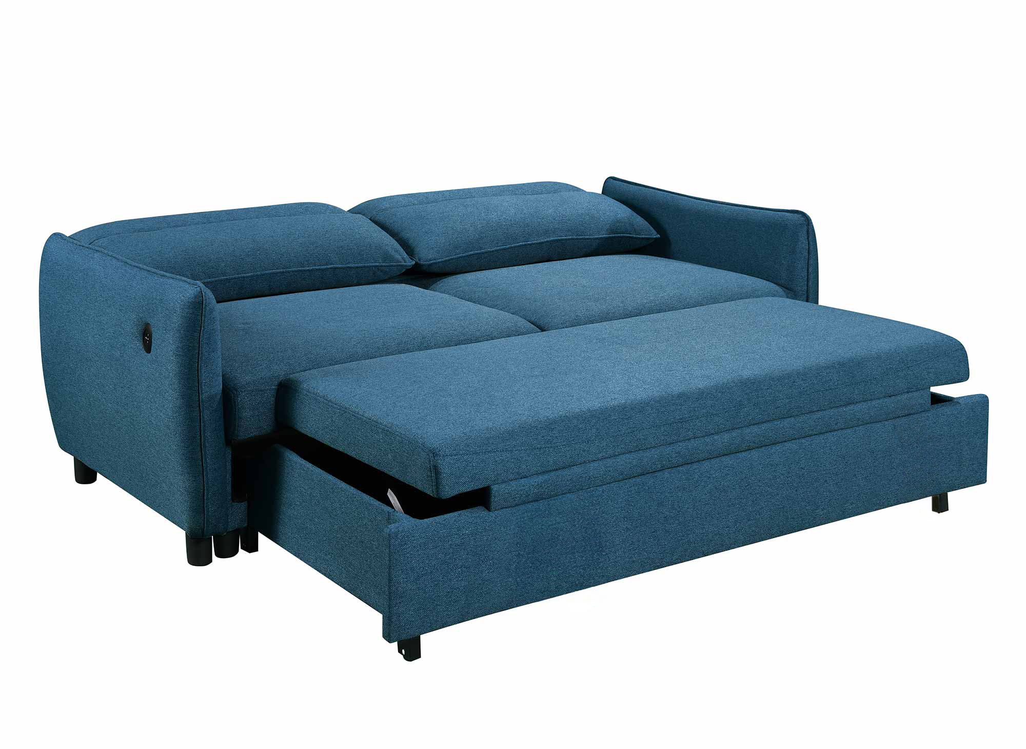 Canapé convertible 3 places en tissu bleu ZADIG