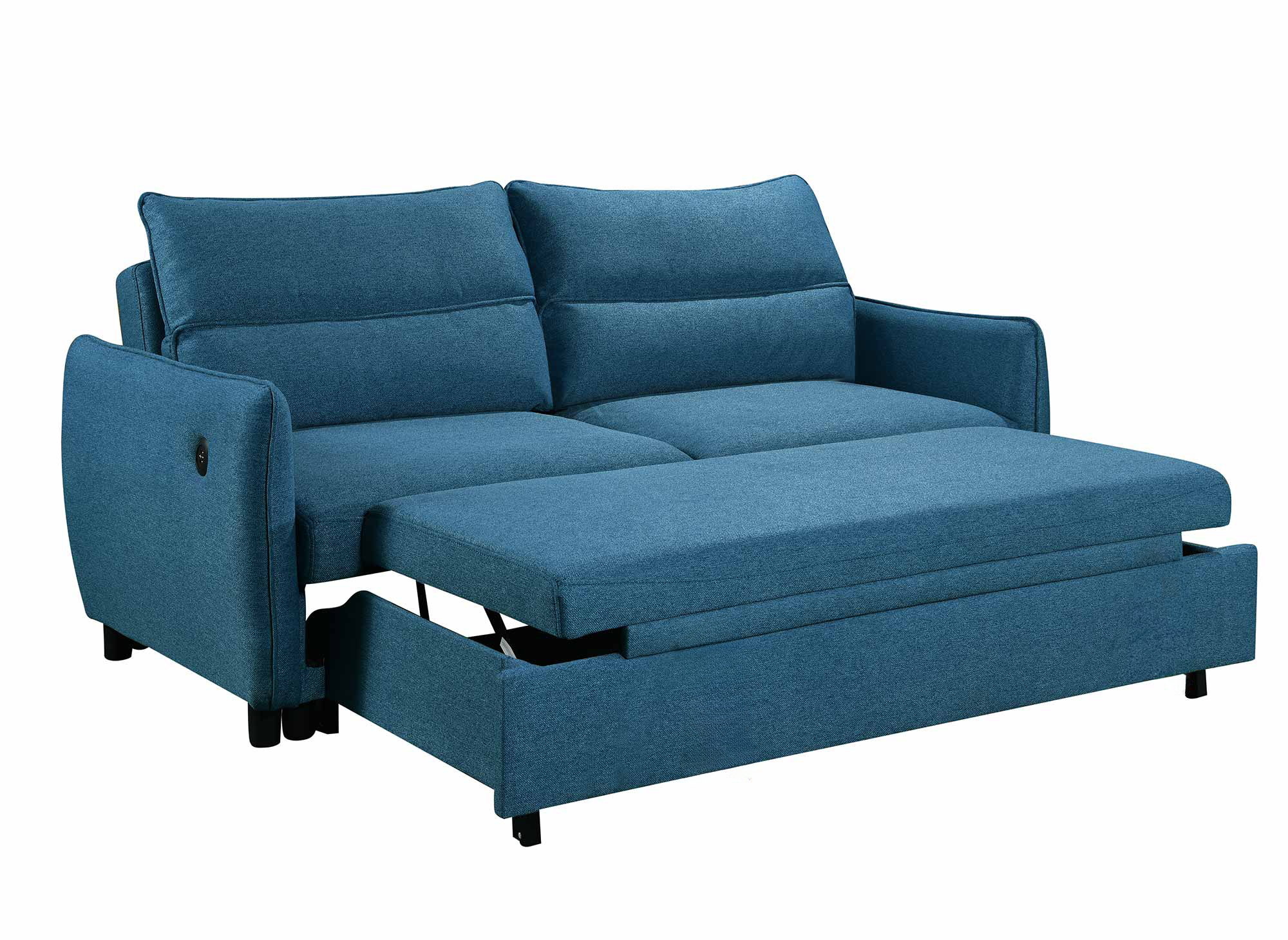 Canapé convertible 3 places en tissu bleu ZADIG