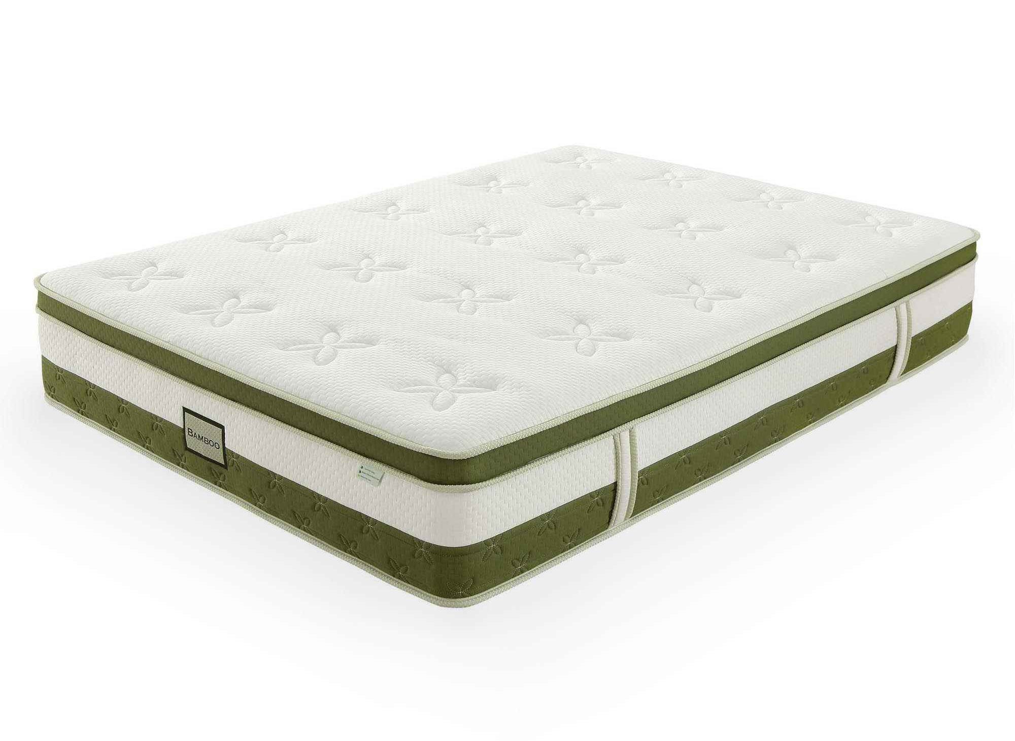 Matelas hybride BAMBOO 140 x 190 cm ressorts ensachés et mémoire de forme  épaisseur 30 cm