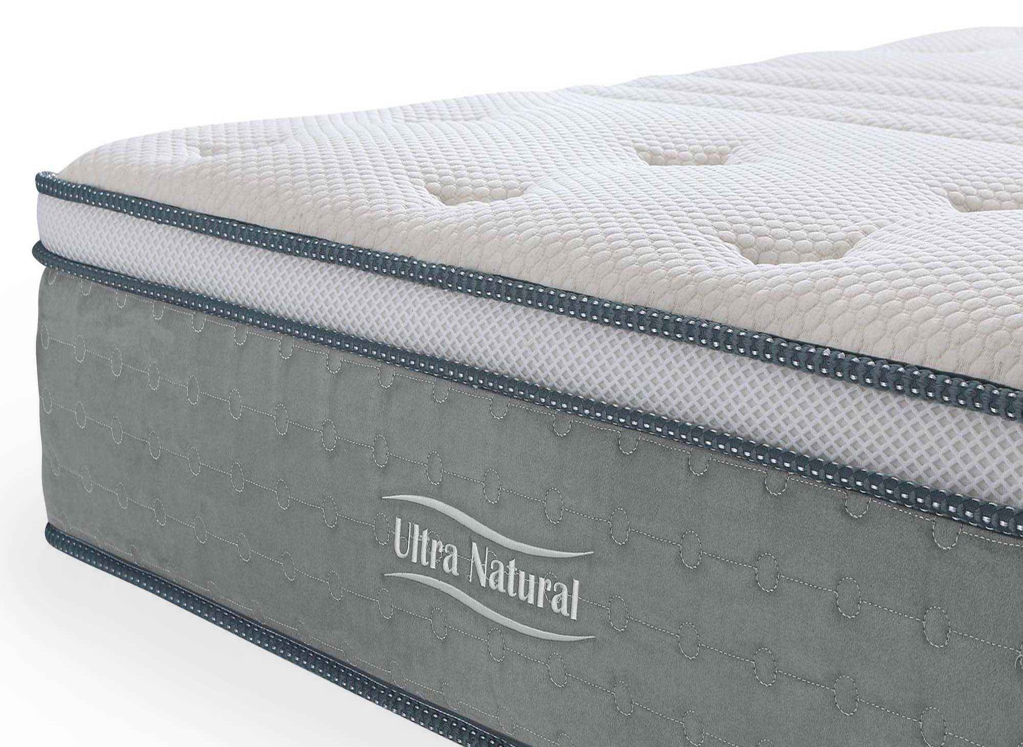 Matelas hybride NATURAL 160 x 200 cm ressorts ensachés et soie épaisseur 29  cm