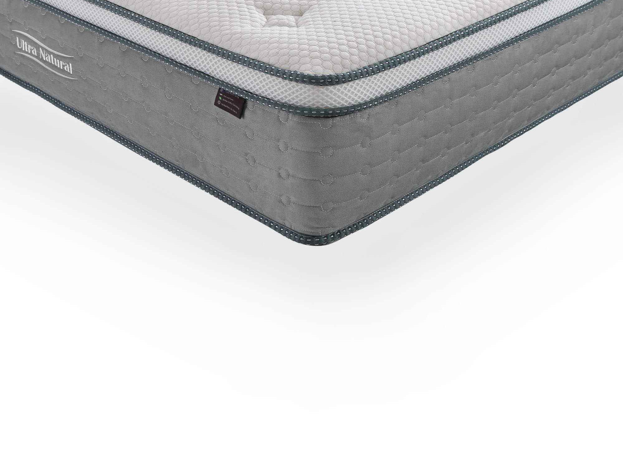Matelas hybride NATURAL 160 x 200 cm ressorts ensachés et soie épaisseur 29 cm