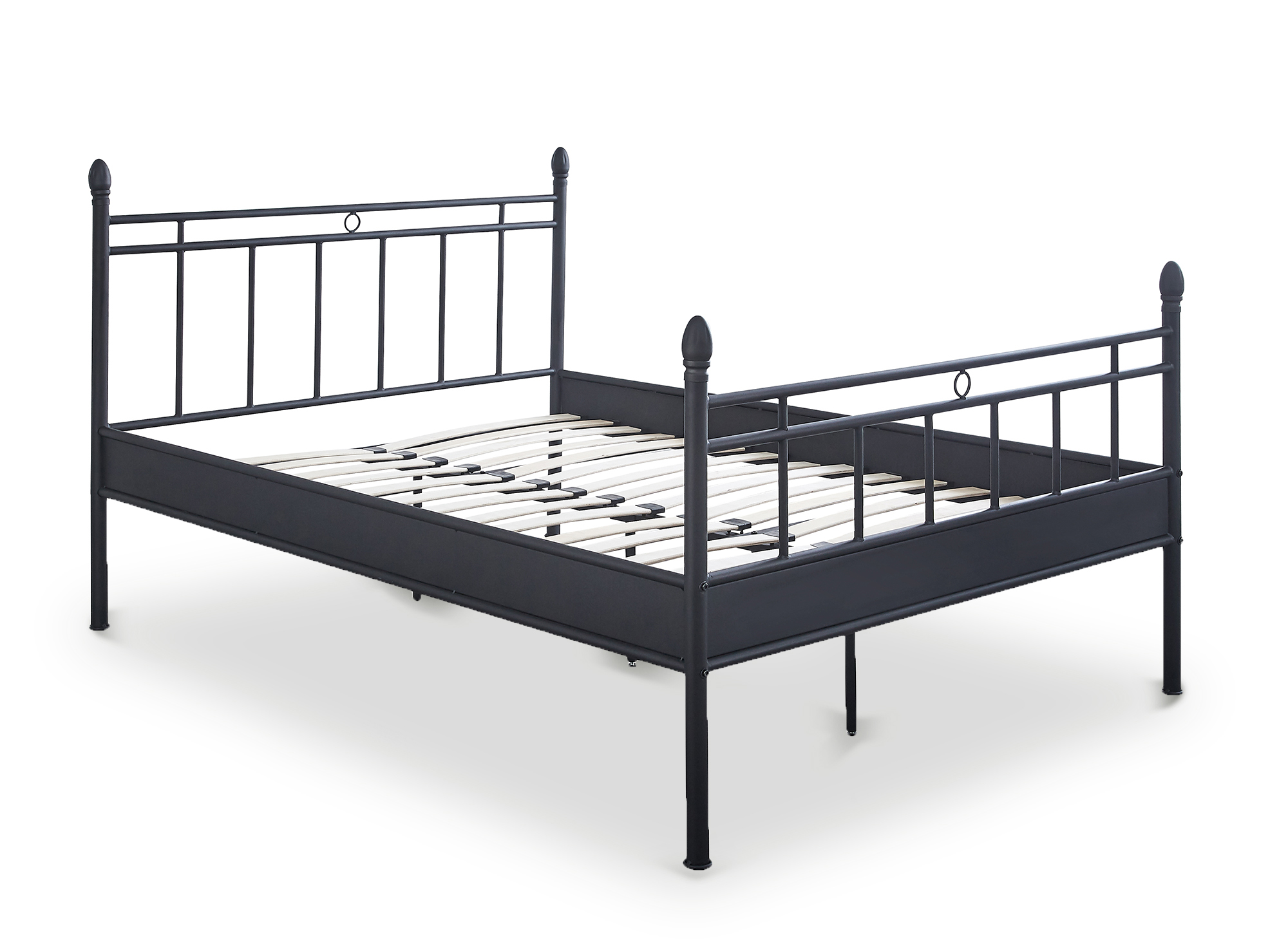Lit double en métal noir KADY 140 x 190 cm