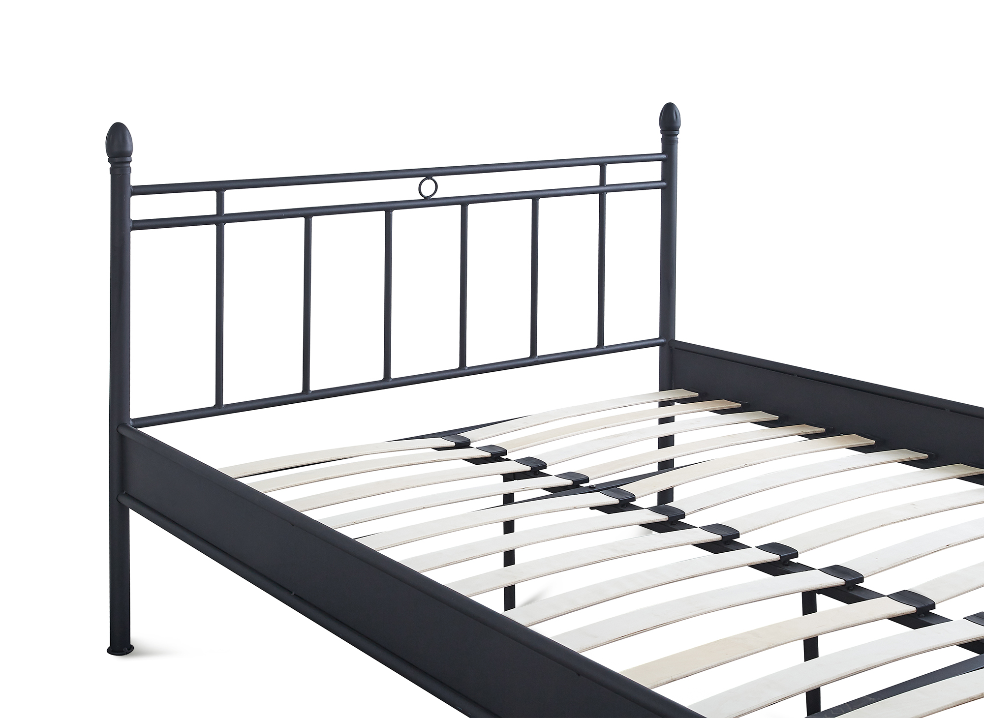 Lit double en métal noir KADY 140 x 190 cm