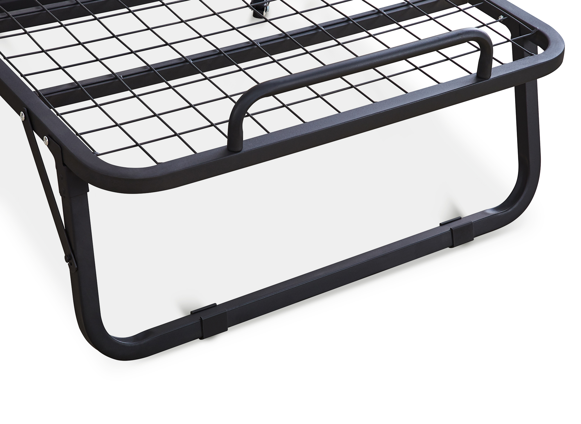 Lit d'appoint pliant en métal noir avec matelas EMMY 70 x 190 cm