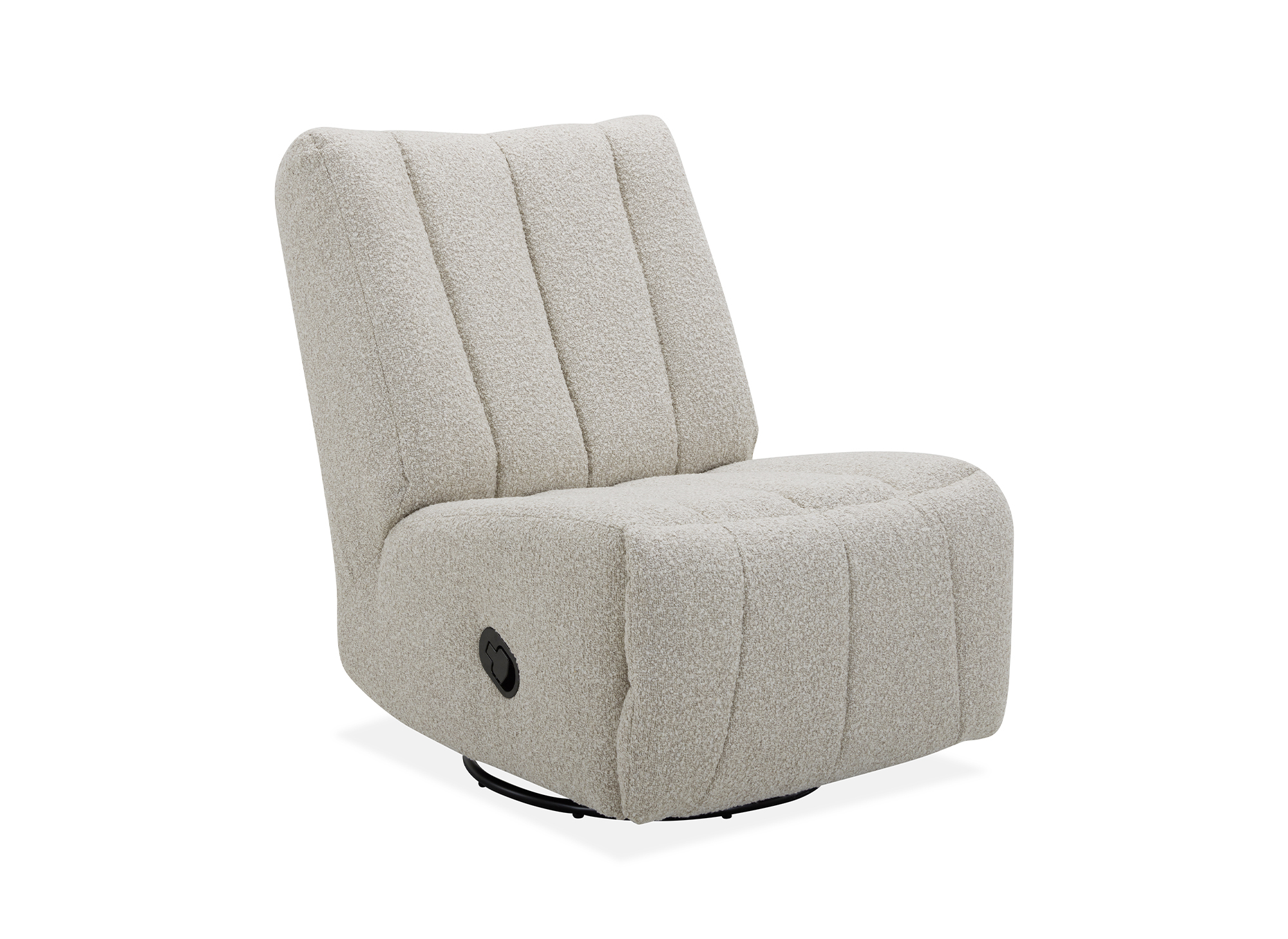 Fauteuil relax pivotant à commande manuelle effet peau de mouton beige TILIO