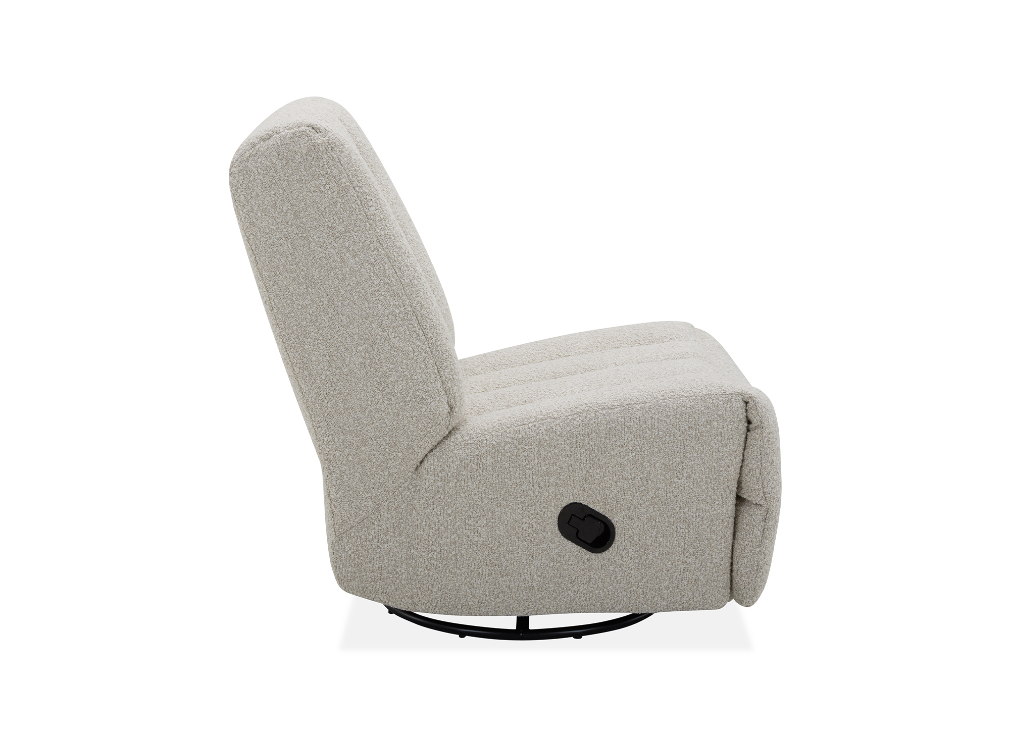 Fauteuil relax pivotant à commande manuelle effet peau de mouton beige TILIO