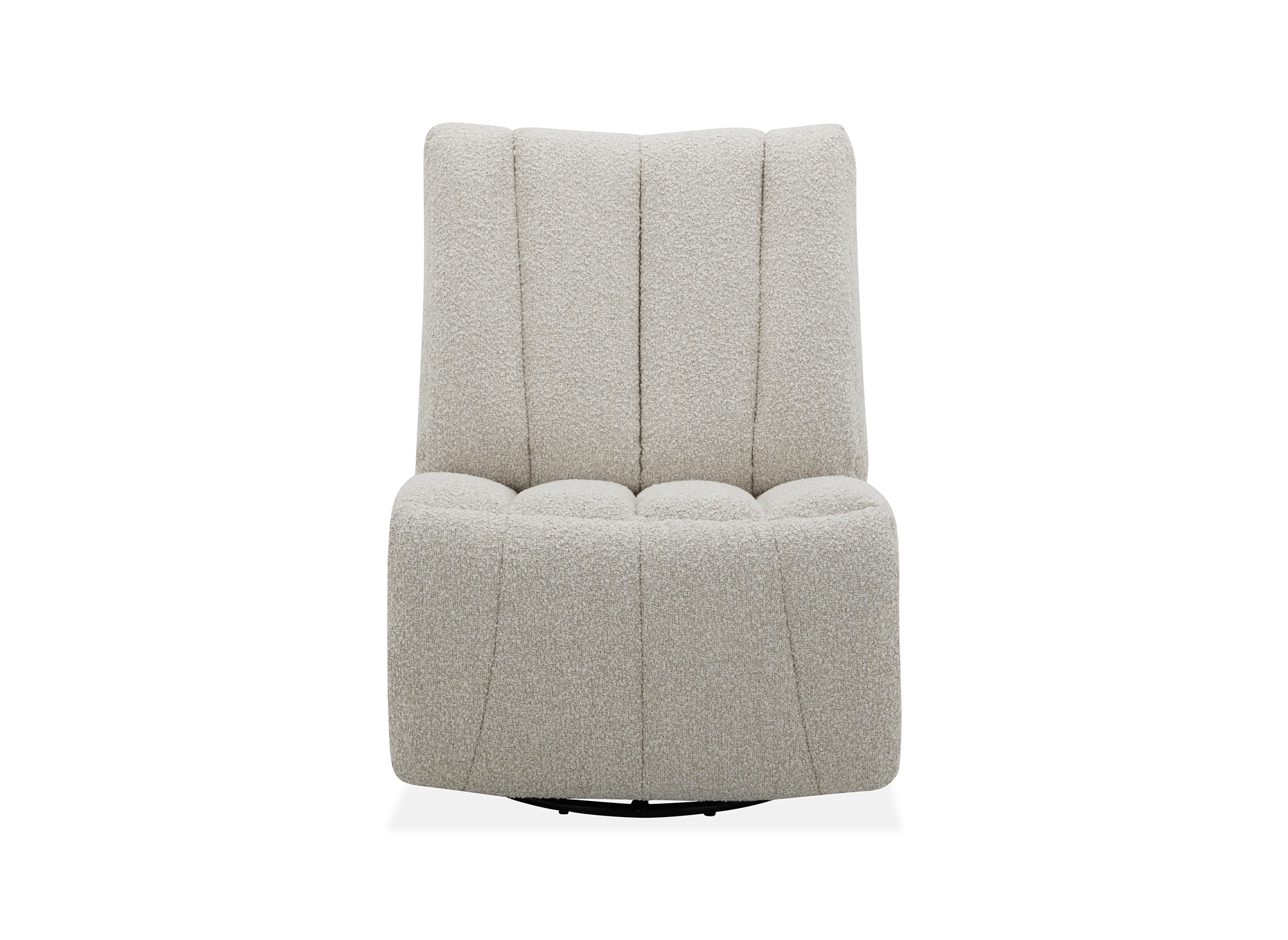 Fauteuil relax pivotant à commande manuelle effet peau de mouton beige TILIO